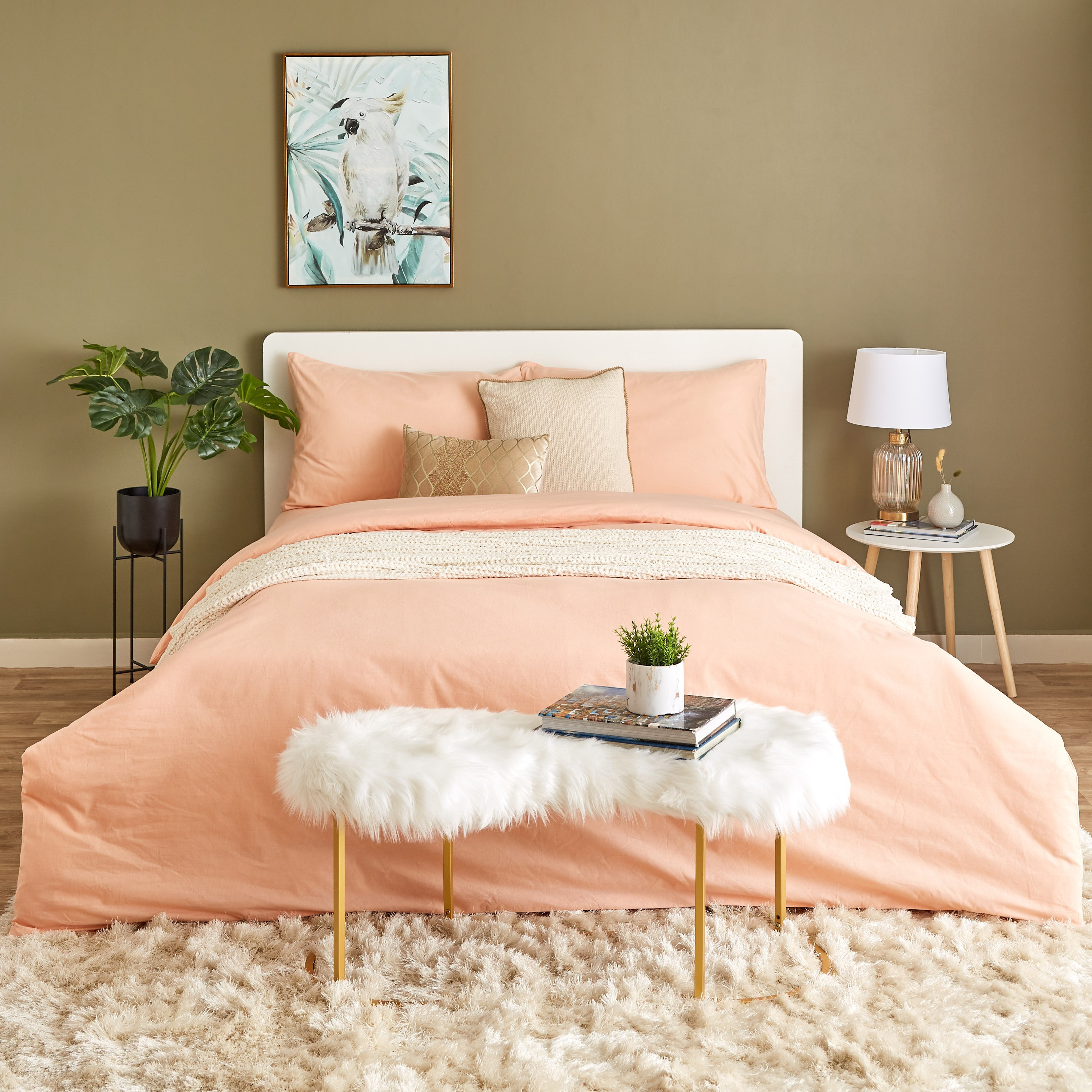 طقم غطاء لحاف قطن سوبر كينج سادة 3 قطع من ويلينجتون - 240x220 سم-hbxhomeware-hbxdecorandfurnishings-image-2
