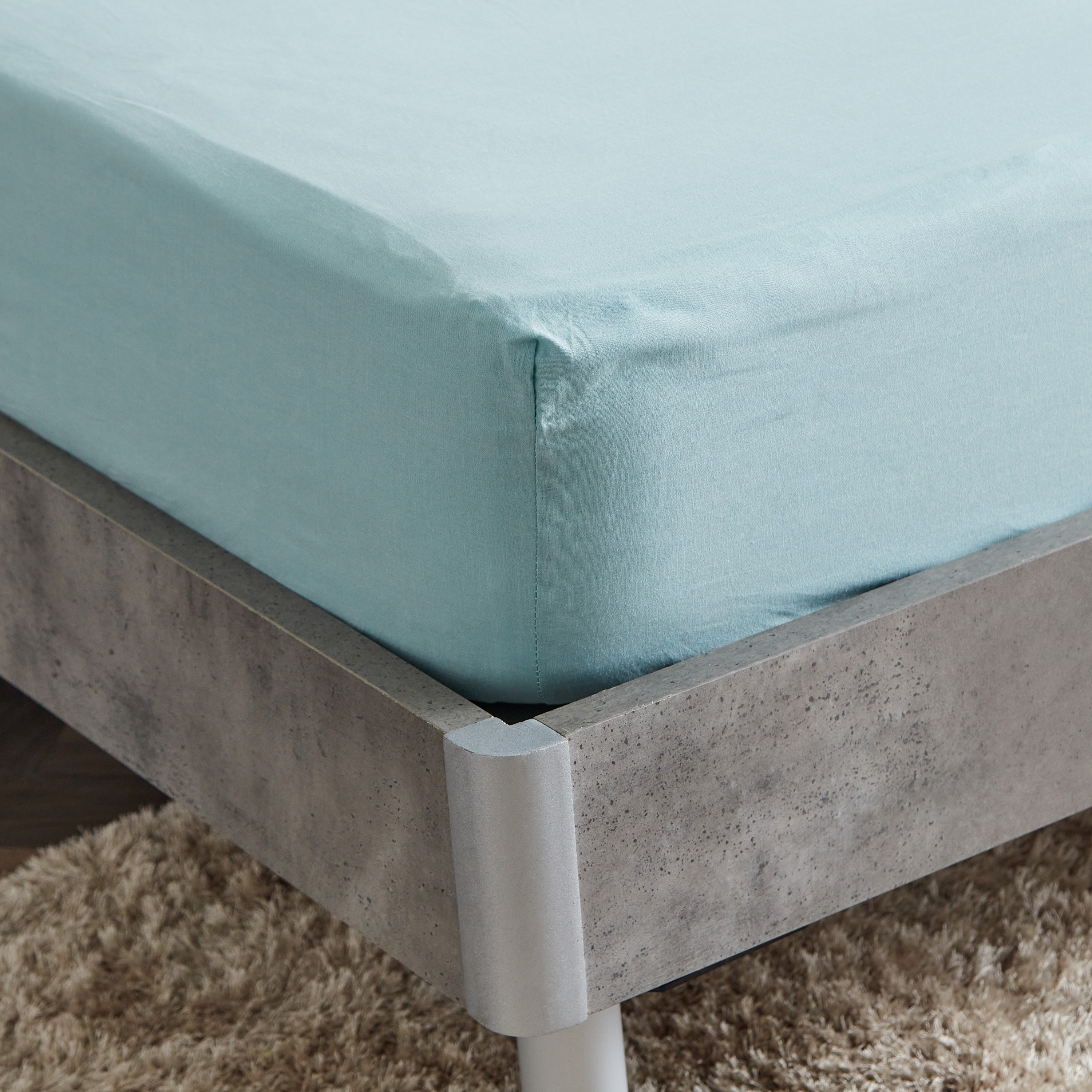شرشف مطاطي فردي قطن سادة من ويلينجتون - 90x200+25 سم-hbxhomeware-hbxbedroom-image-4