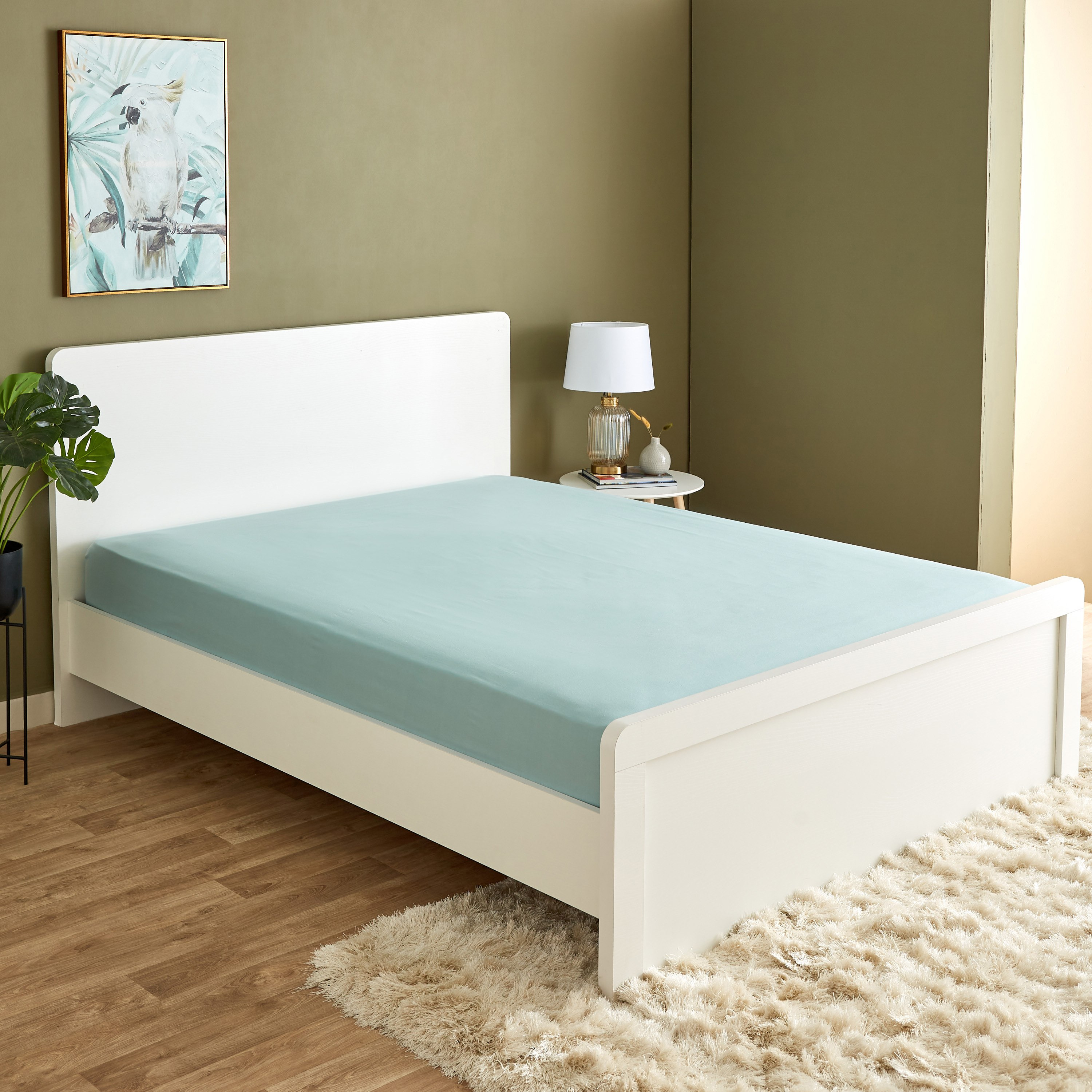 شرشف مطاطي كينج قطني سادة من ويلينجتون - 180x200+25 سم-hbxhomeware-hbxbedroom-image-1