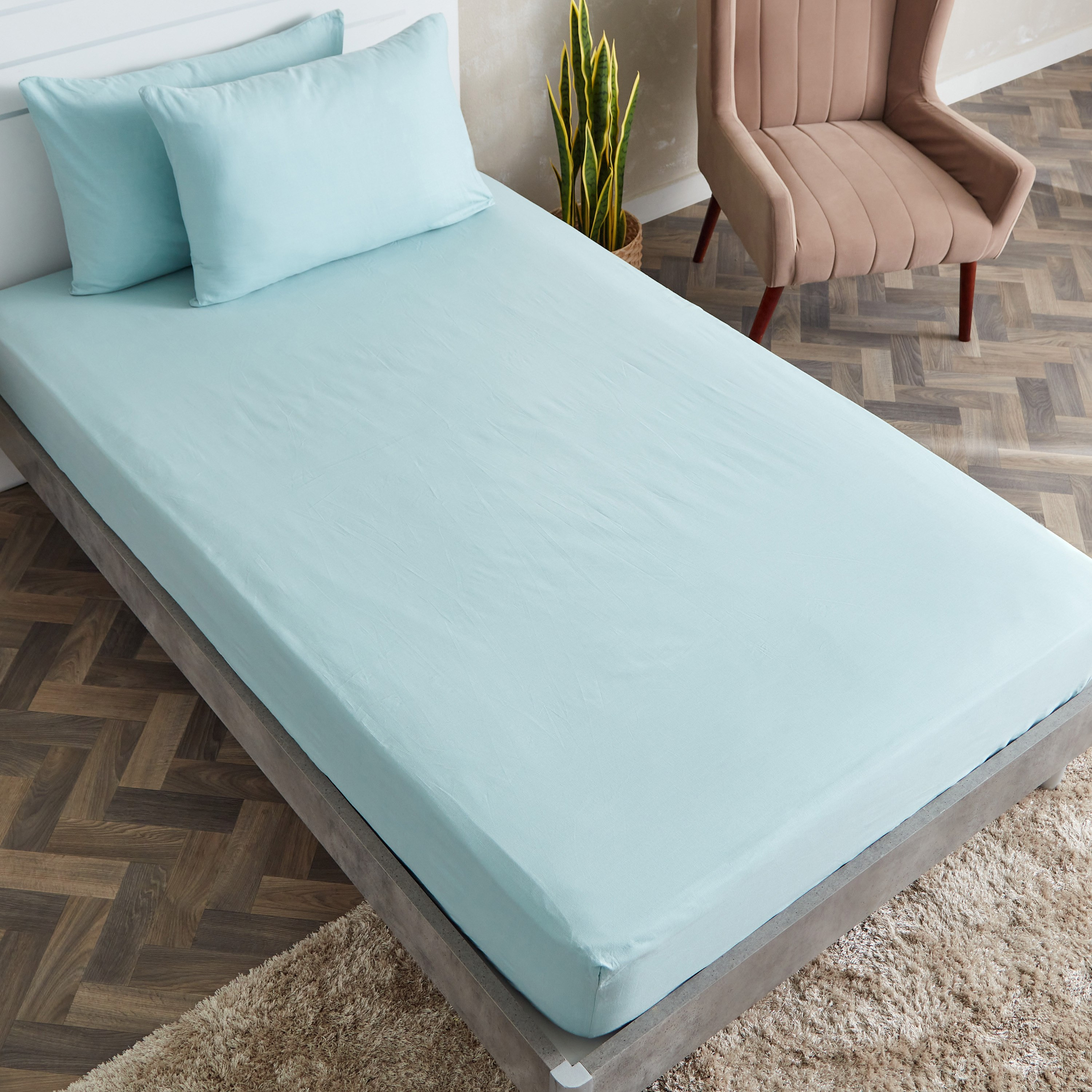 شرشف مسطّح قطني مزدوج سادة من ويلينجتون- 170x260 سم-hbxhomeware-hbxbedroom-image-3