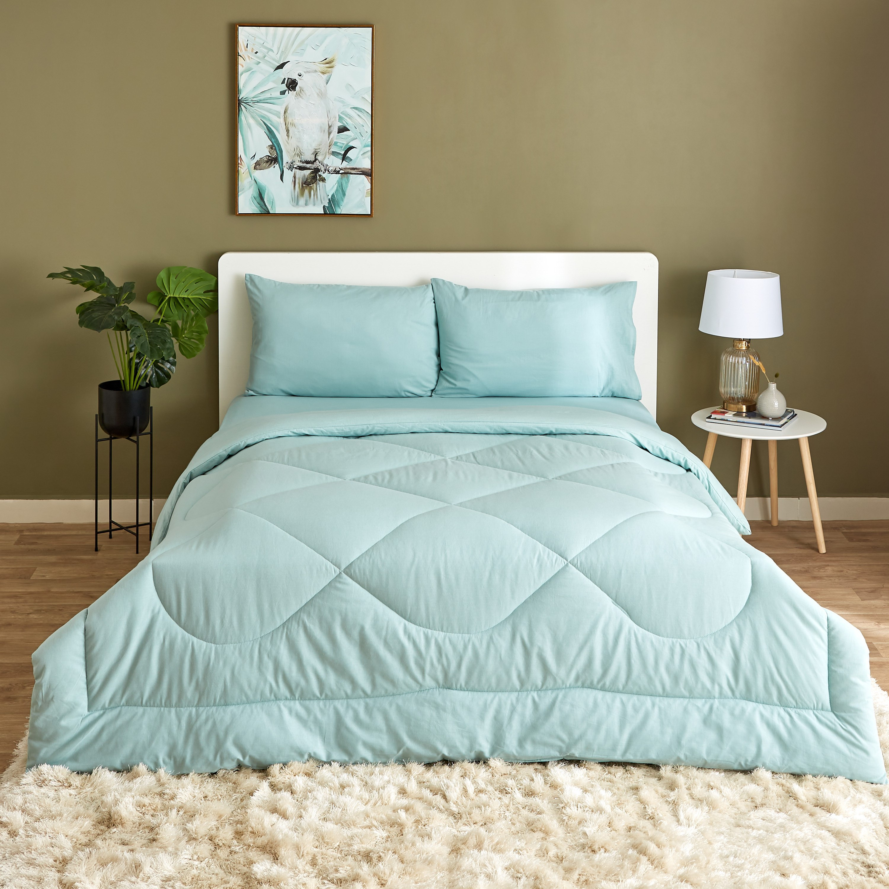 طقم لحاف سوبر كينج قطني سادة 3 قطع من ويلينجتون - 240x240 سم-hbxhomeware-hbxdecorandfurnishings-image-1