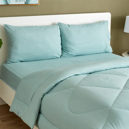 Wellington Solid 3-Piece Cotton Super King Comforter Set - 240x240 cms