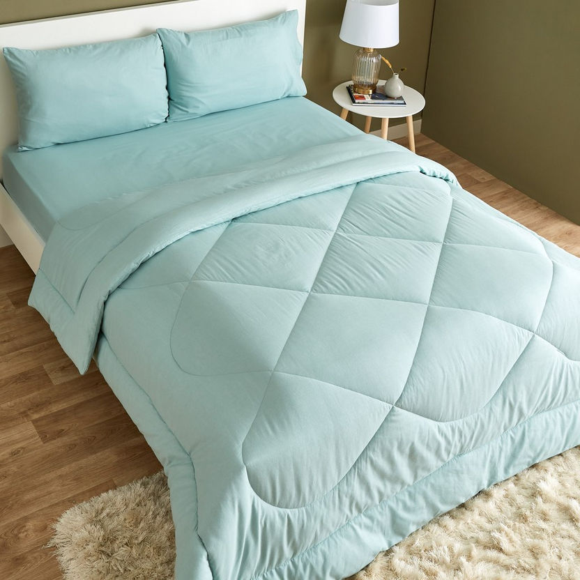 Wellington Solid 3-Piece Cotton Super King Comforter Set - 240x240 cm-Comforter Sets-image-4