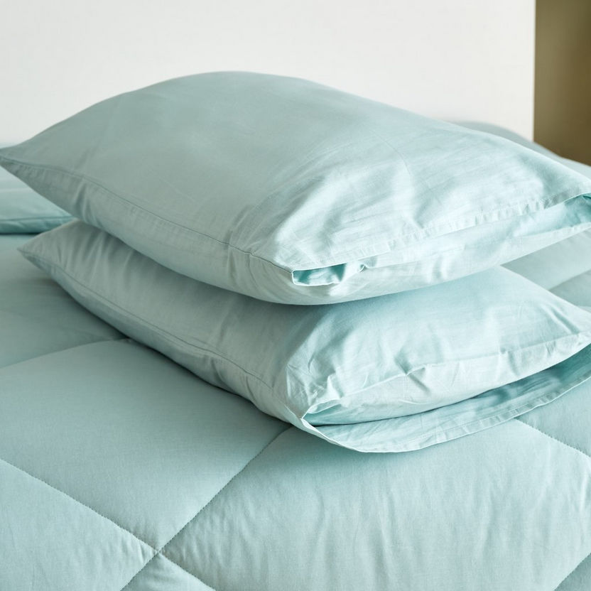 Wellington Solid 3-Piece Cotton Super King Comforter Set - 240x240 cm-Comforter Sets-image-6