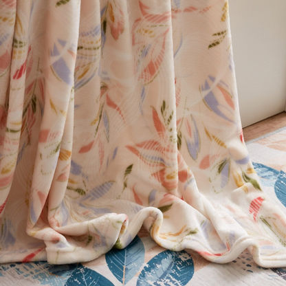 Joice Fern Printed King Flannel Blanket - 220x240 cms
