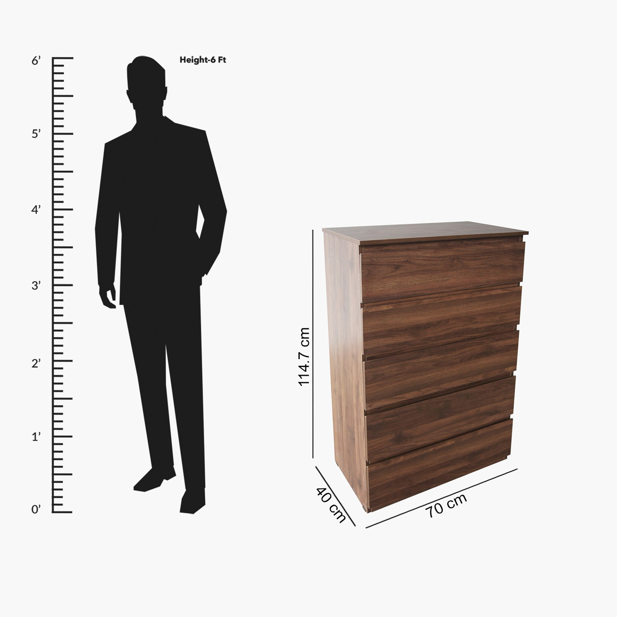 وحدة تخزين 5 أدراج من كولتورب-hbxfurniture-dressersandchests-chestofdrawers-image-6
