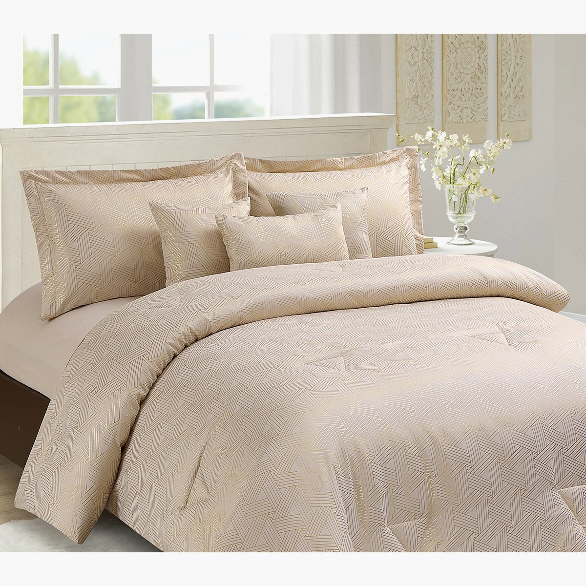 طقم لحاف كينج بطبعات فويل 7 قطع من ألينكا - 220x240 سم-hbxhomeware-hbxdecorandfurnishings-image-2