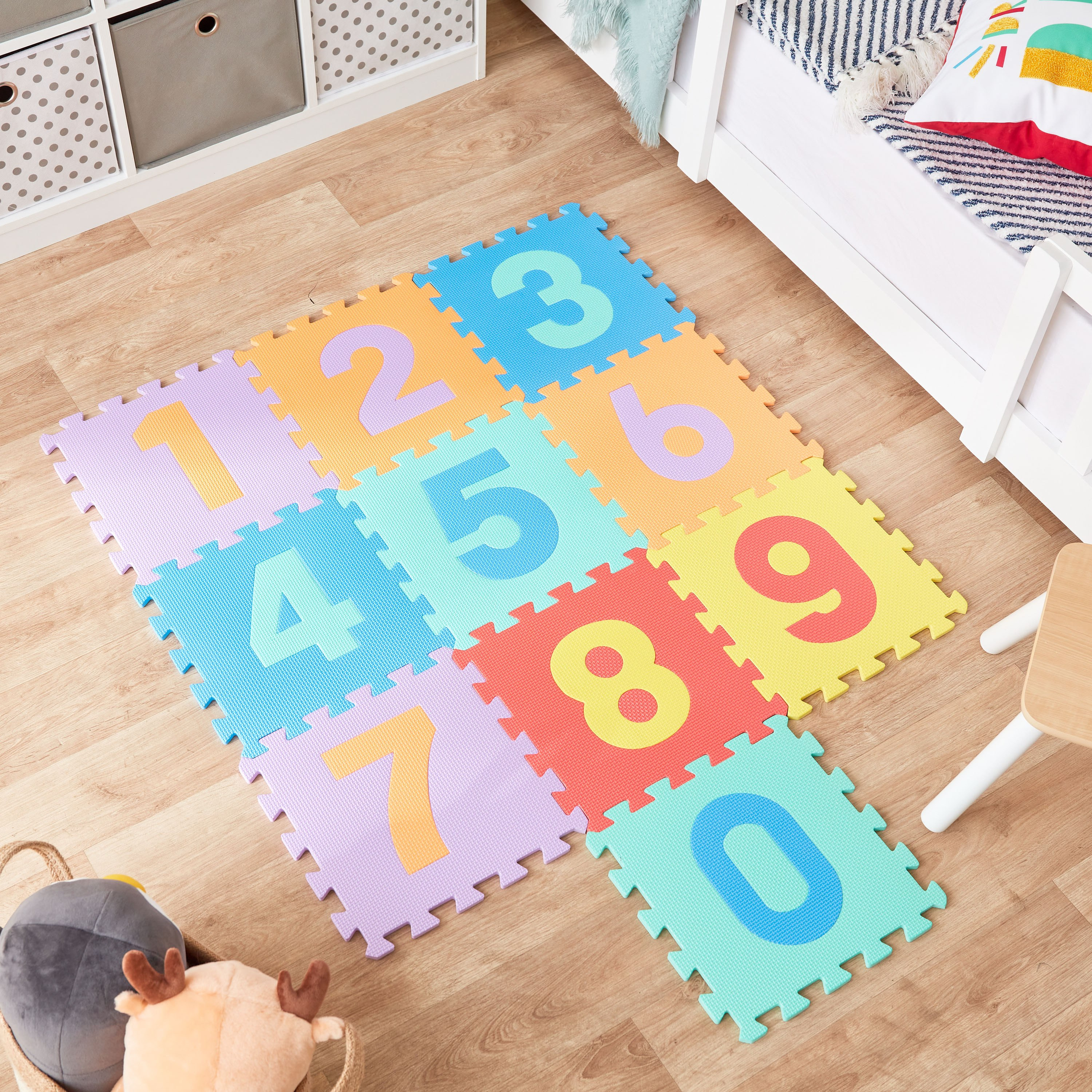 مجموعة حصيرة إسفنجية  أرقام 10 قطع من ميستيفاي - 31.5x31.5x1 سم-hbxhomeware-hbxkidsandyouth-image-1