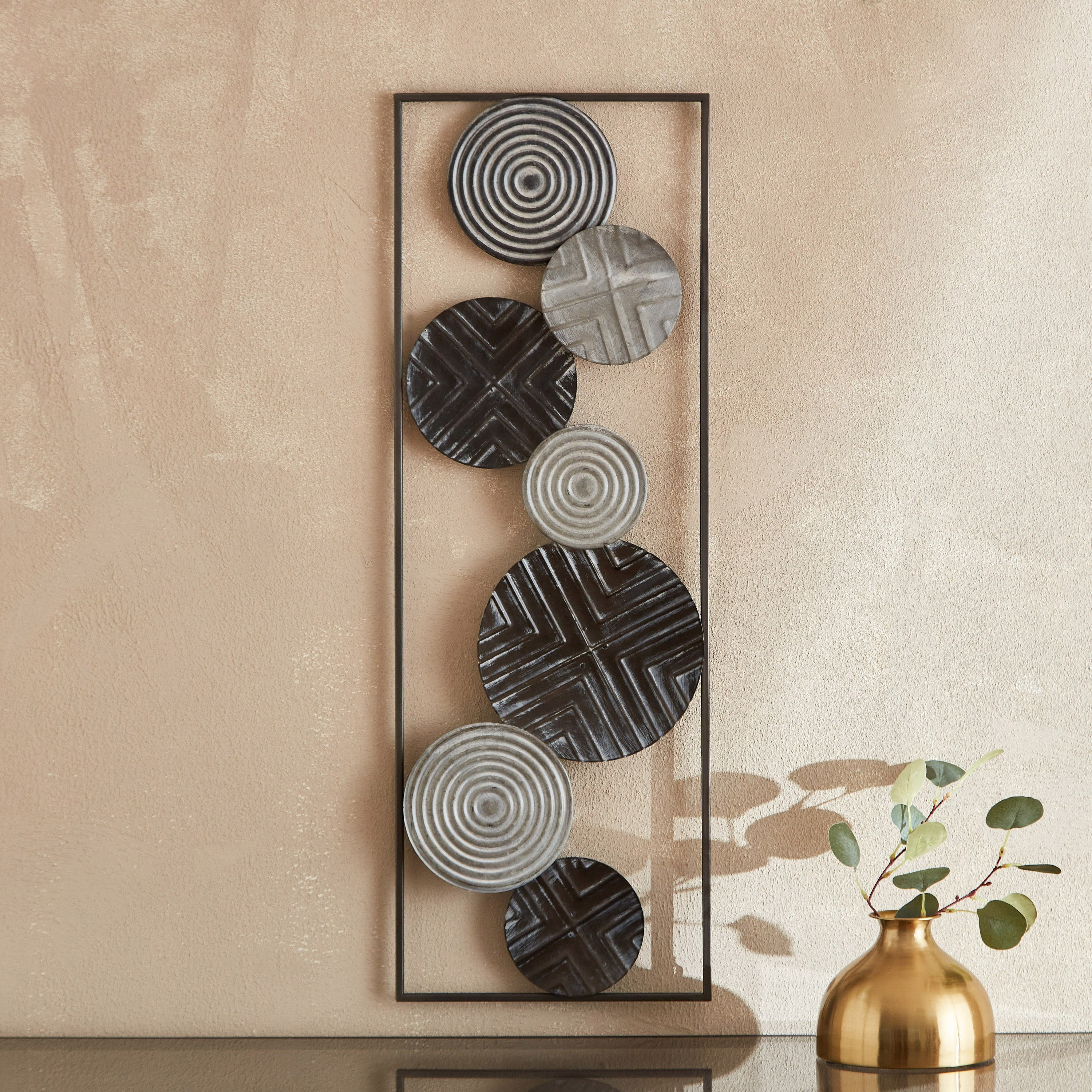 ديكور حائط معدني بإطار من إيما - 31x4x89 سم-hbxdiningroom-walldecor-wallart-image-1