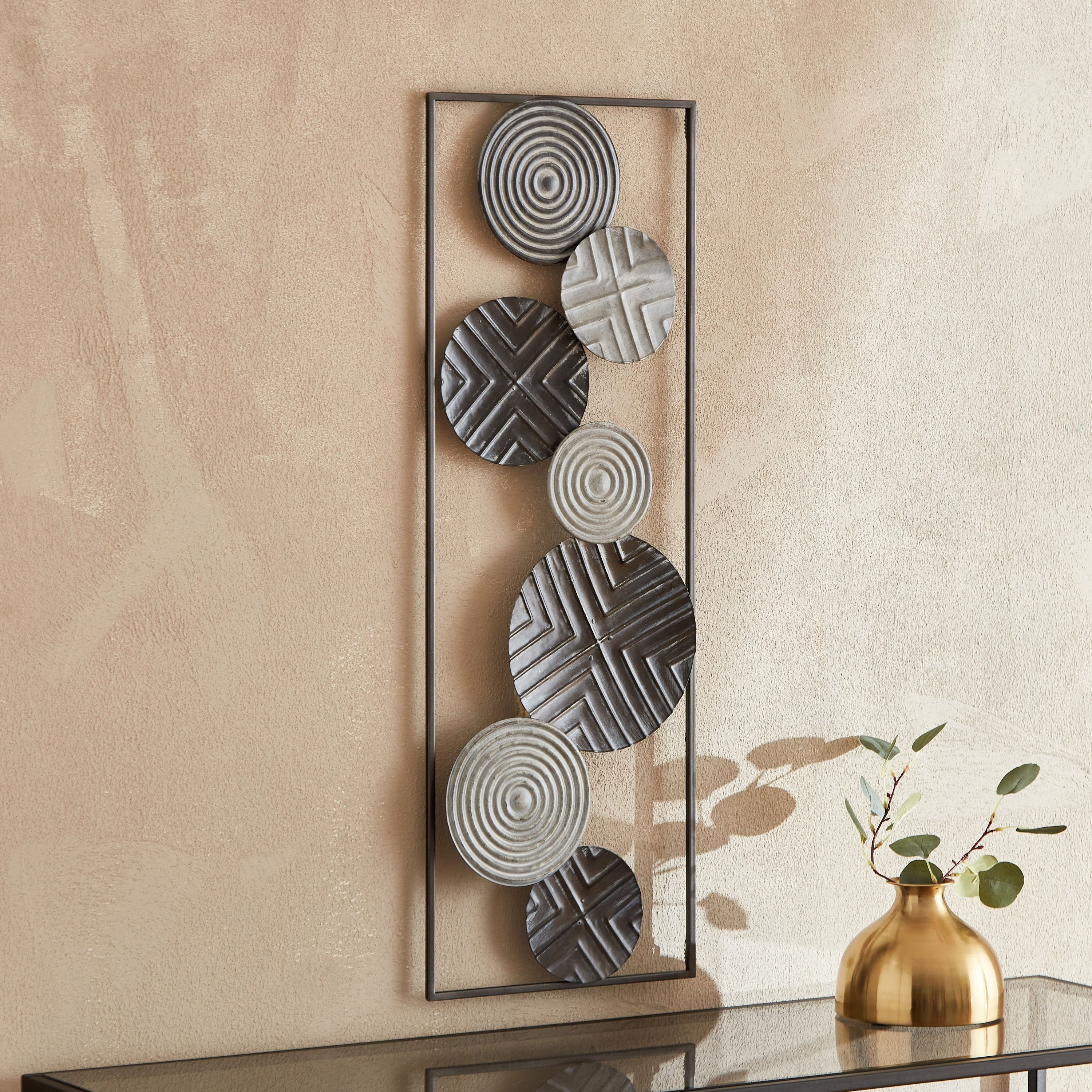 ديكور حائط معدني بإطار من إيما - 31x4x89 سم-hbxdiningroom-walldecor-wallart-image-2