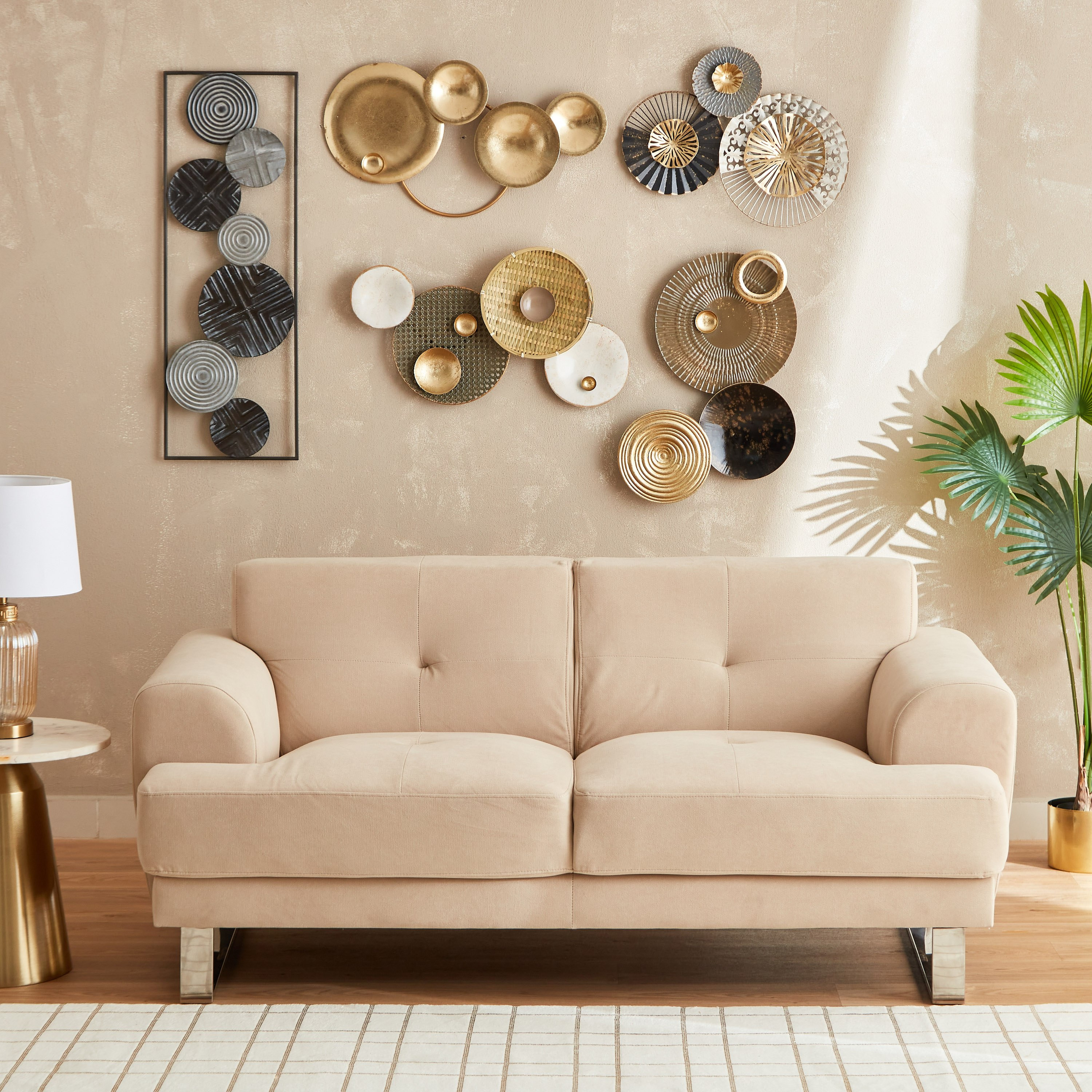 ديكور حائط معدن وخيزران من إيما - 43x6x67 سم-hbxdiningroom-walldecor-wallart-image-5