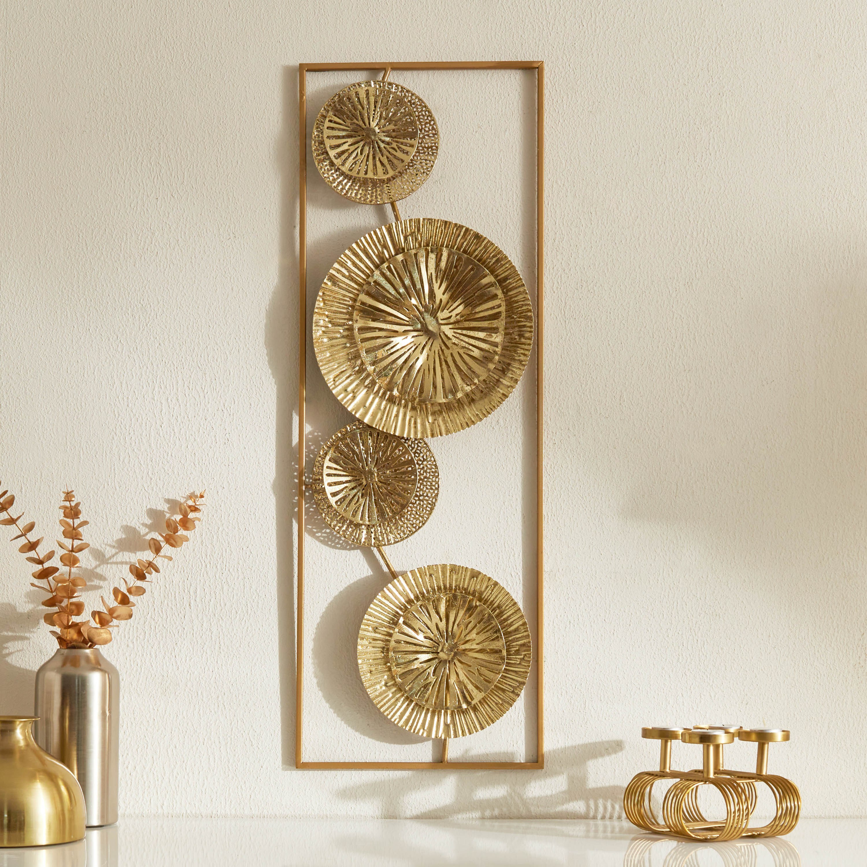 زينة حائط معدنية بإطار من إيما - 31x6x89.5 سم-hbxdiningroom-walldecor-wallart-image-1