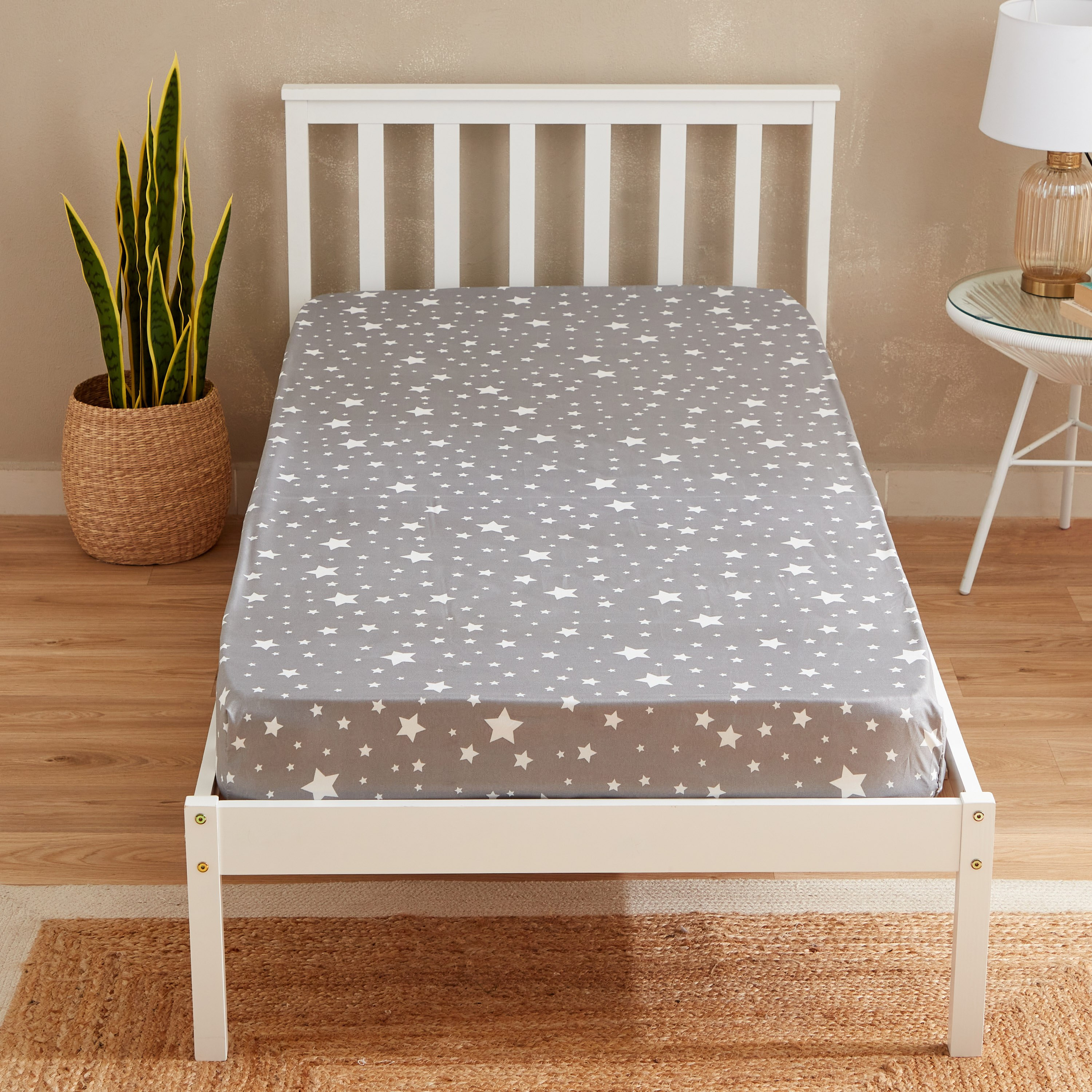 شرشف مطاطي فردي من الألياف الدقيقة بنمط نجوم من سبنسر - 90x190+25 سم-hbxhomeware-hbxkidsandyouth-image-2