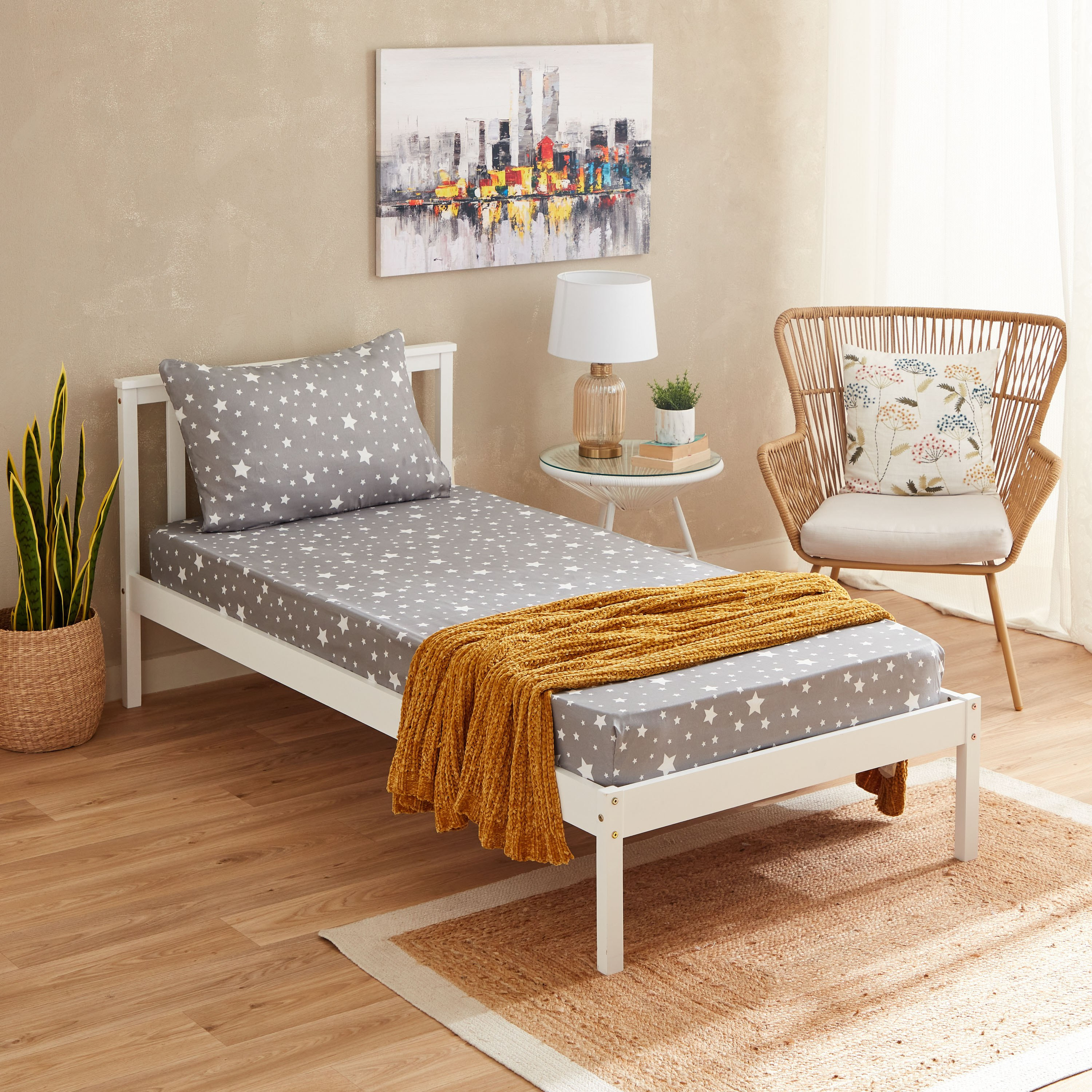 شرشف مطاطي فردي من الألياف الدقيقة بنمط نجوم من سبنسر - 90x190+25 سم-hbxhomeware-hbxkidsandyouth-image-6