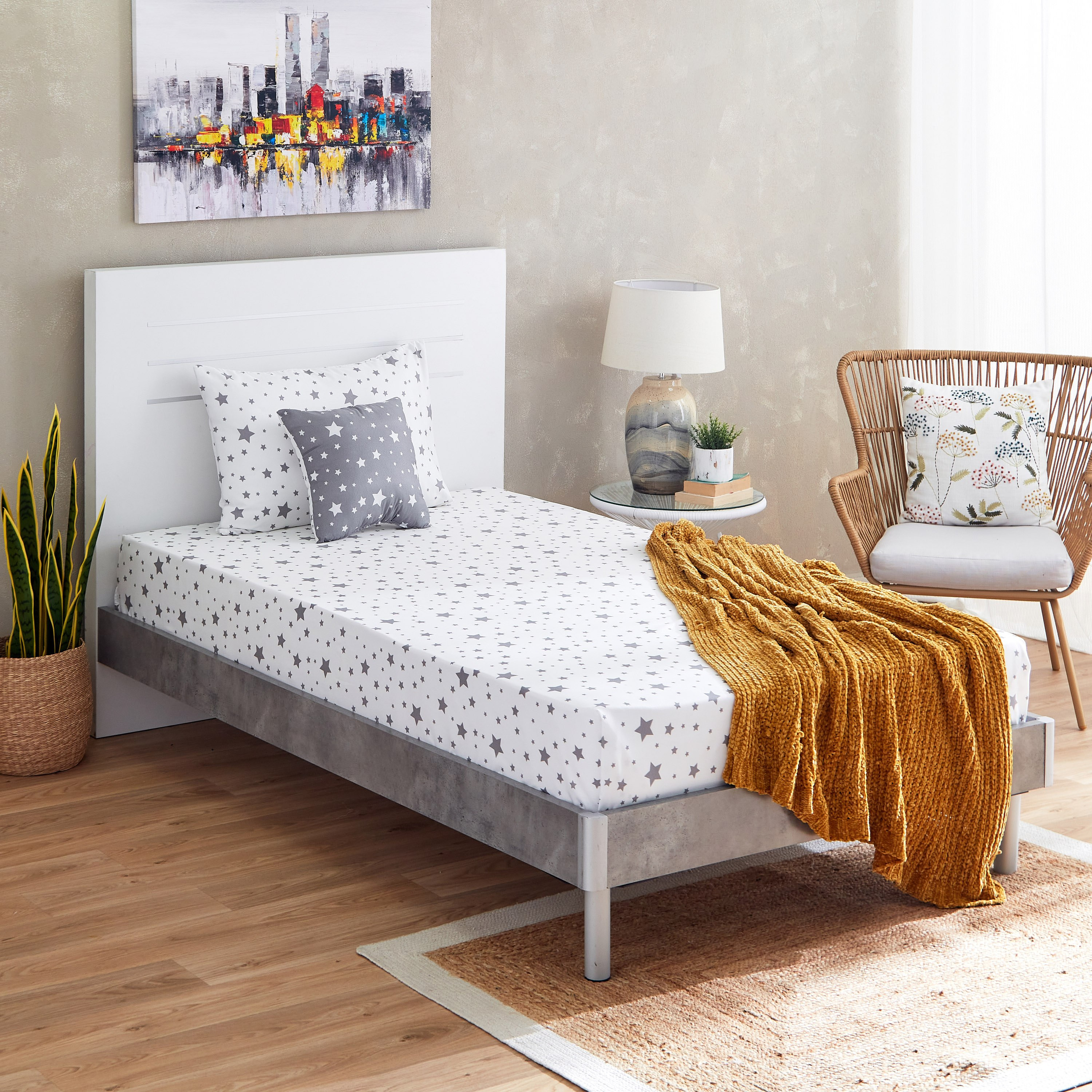 طقم شرشف مسطح مزدوج ألياف دقيقة قطعتين ستار من سبنسر - 160x240 سم-hbxhomeware-hbxkidsandyouth-image-7