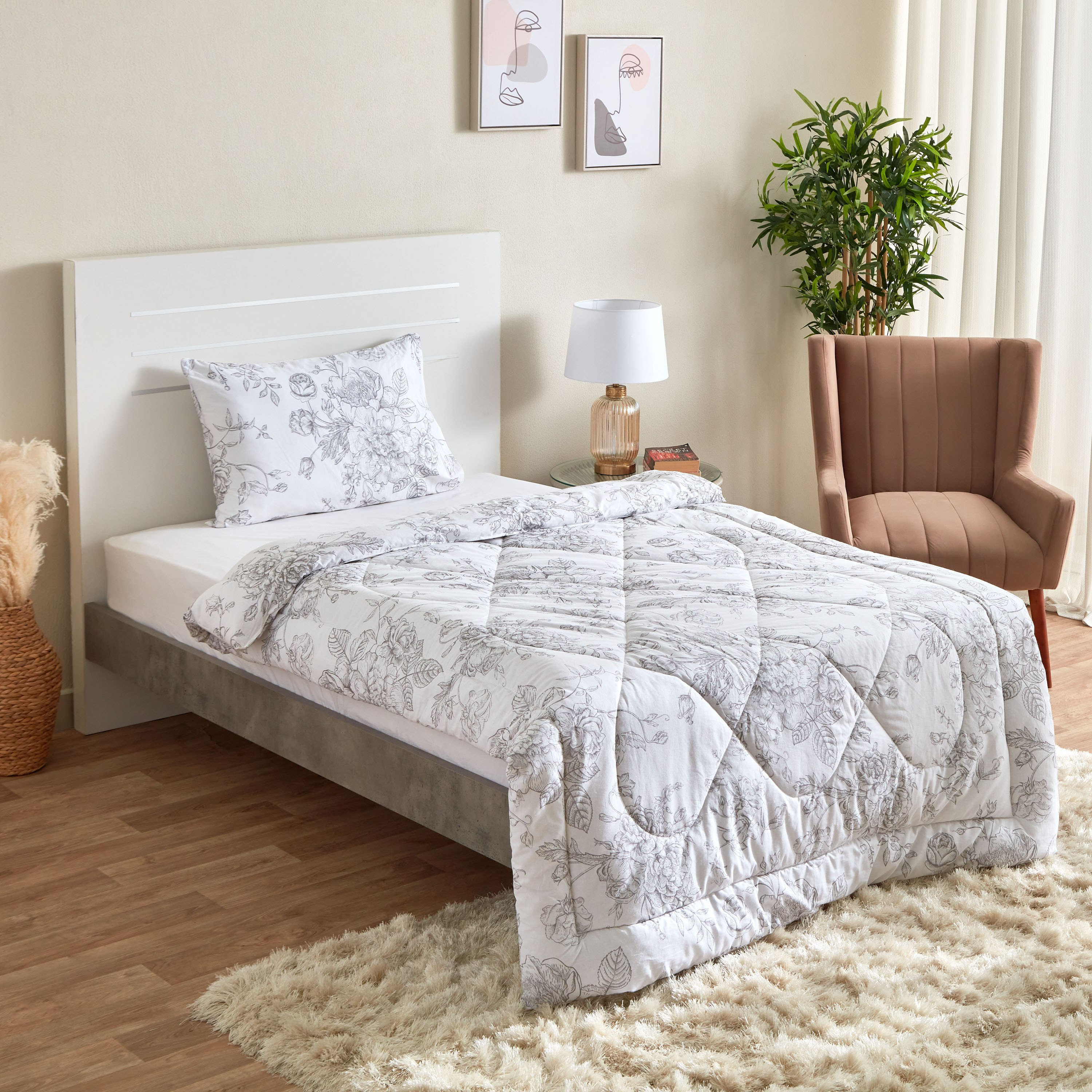 Lisbon Caroline 2-Piece Twin Cotton Comforter Set - 150x220 cm-hbxhomeware-hbxdecorandfurnishings-image-1
