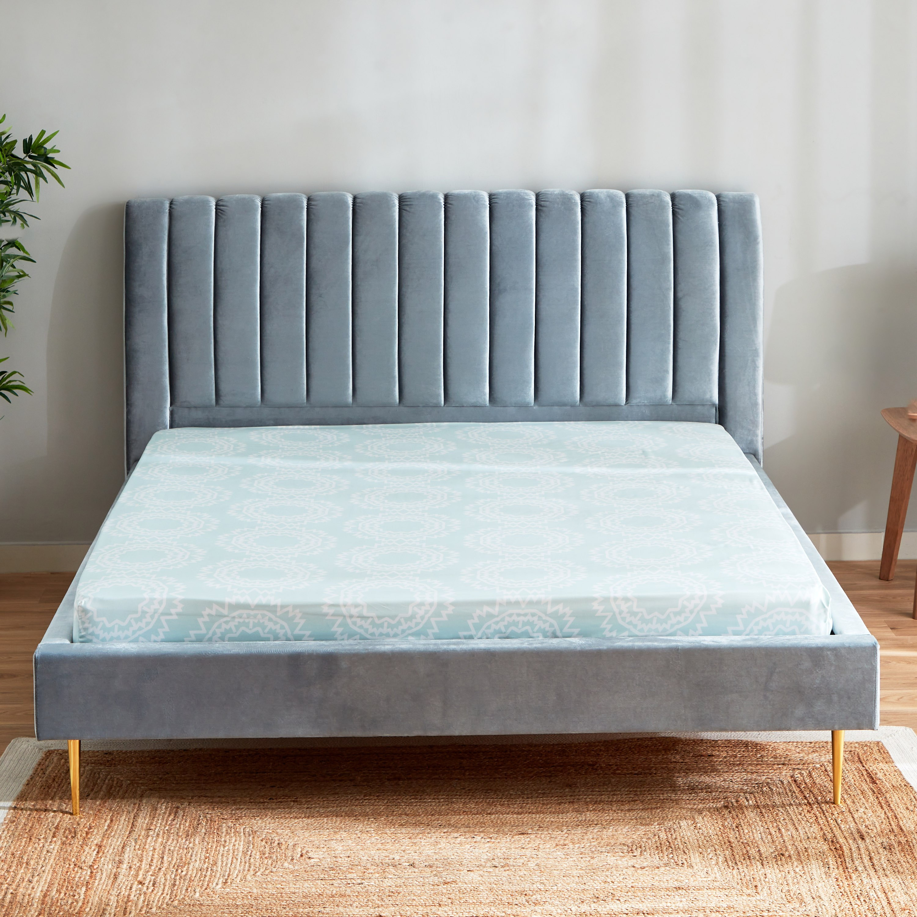 شرشف مطاطي كينج ألياف دقيقة بطبعات من أتلانتا كيارا - 180x200+25 سم-hbxhomeware-hbxbedroom-image-2