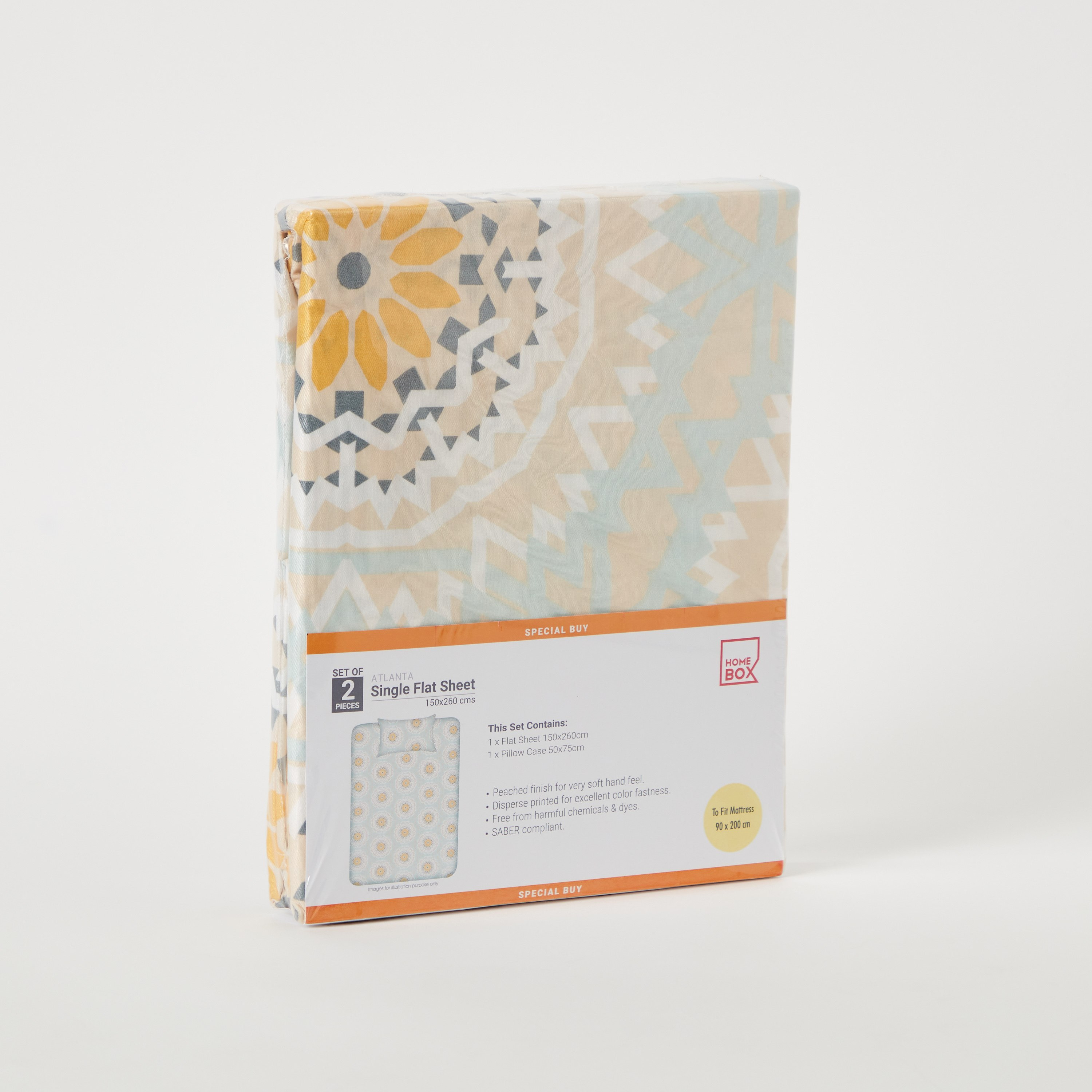 طقم شرشف مسطح فردي قطعتين من الألياف الدقيقة بطبعات من أتلانتا كيارا - 150x260 سم-hbxhomeware-hbxbedroom-image-10