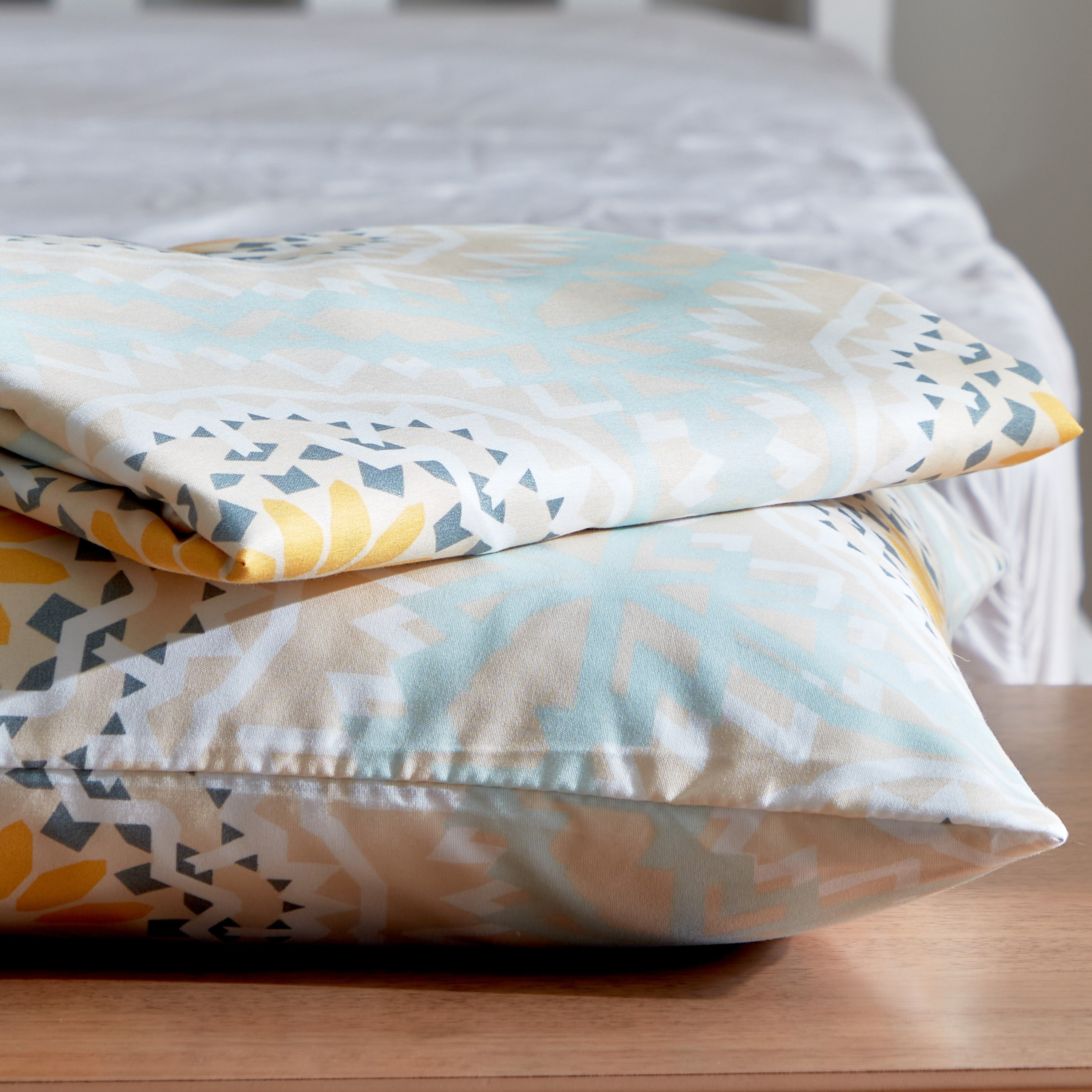 طقم شرشف مسطح فردي قطعتين من الألياف الدقيقة بطبعات من أتلانتا كيارا - 150x260 سم-hbxhomeware-hbxbedroom-image-8