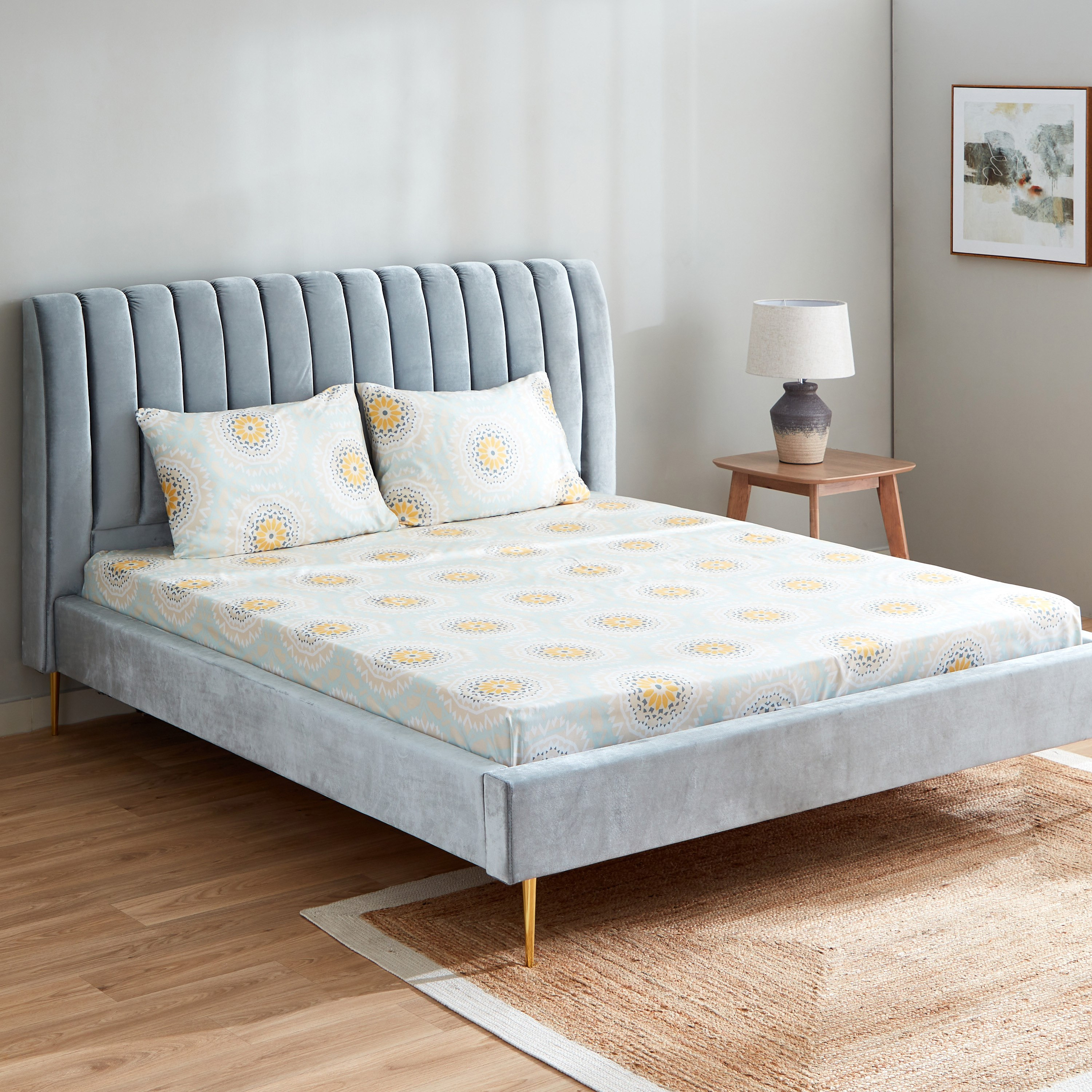 طقم شرشف مسطّح كينج ألياف دقيقة بطبعات 3 قطع من أتلانتا كيارا - 240x260سم-hbxhomeware-hbxbedroom-image-1