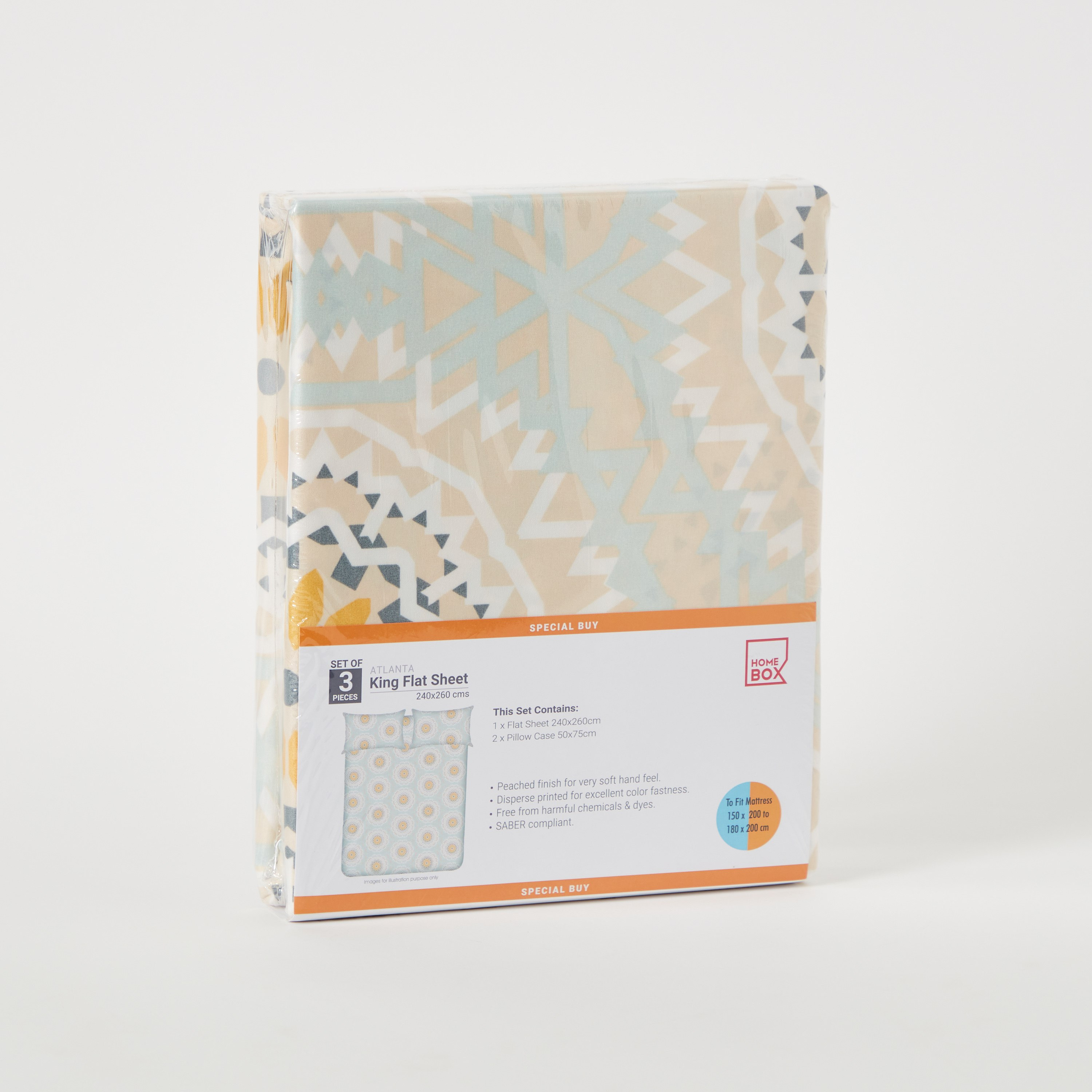 طقم شرشف مسطّح كينج ألياف دقيقة بطبعات 3 قطع من أتلانتا كيارا - 240x260سم-hbxhomeware-hbxbedroom-image-10