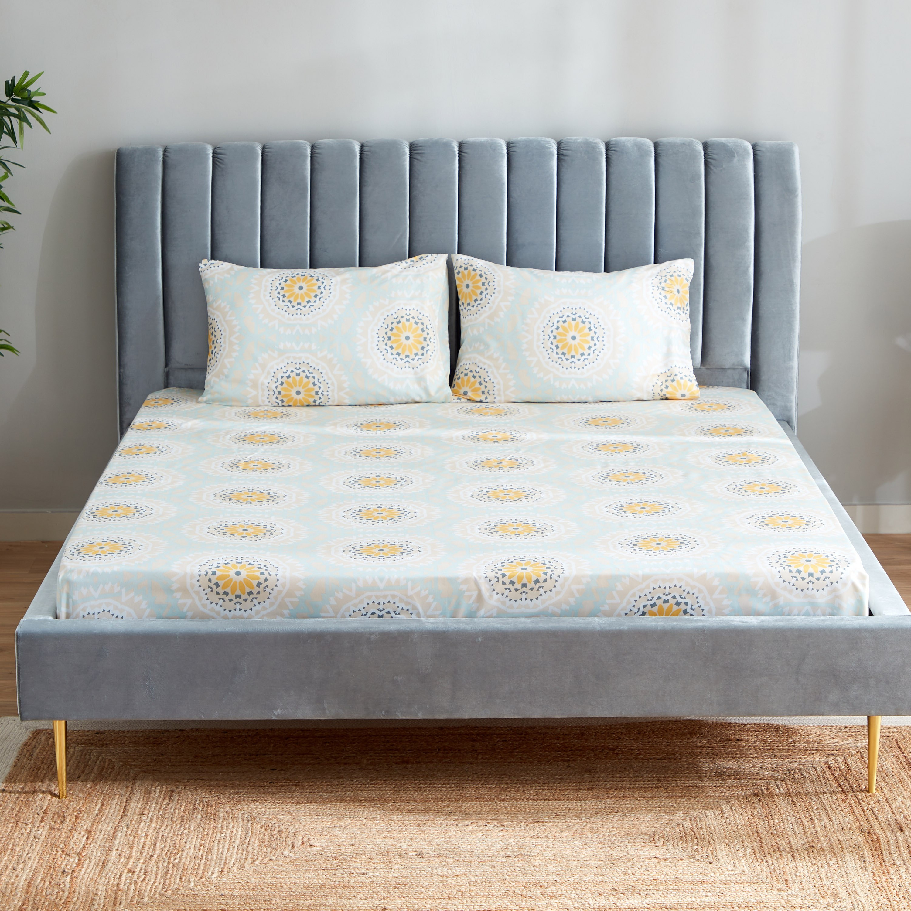 طقم شرشف مسطّح كينج ألياف دقيقة بطبعات 3 قطع من أتلانتا كيارا - 240x260سم-hbxhomeware-hbxbedroom-image-2