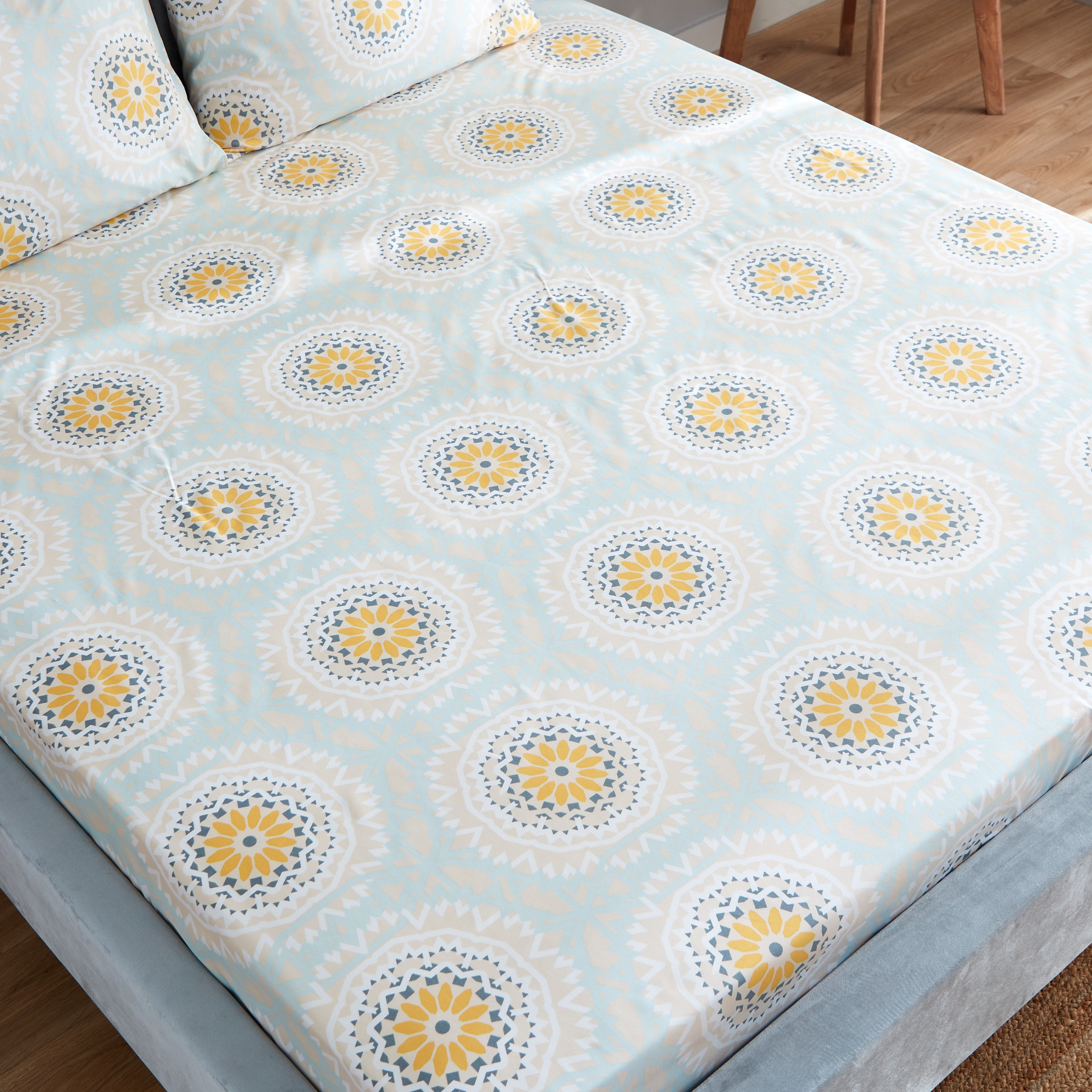 طقم شرشف مسطّح كينج ألياف دقيقة بطبعات 3 قطع من أتلانتا كيارا - 240x260سم-hbxhomeware-hbxbedroom-image-3