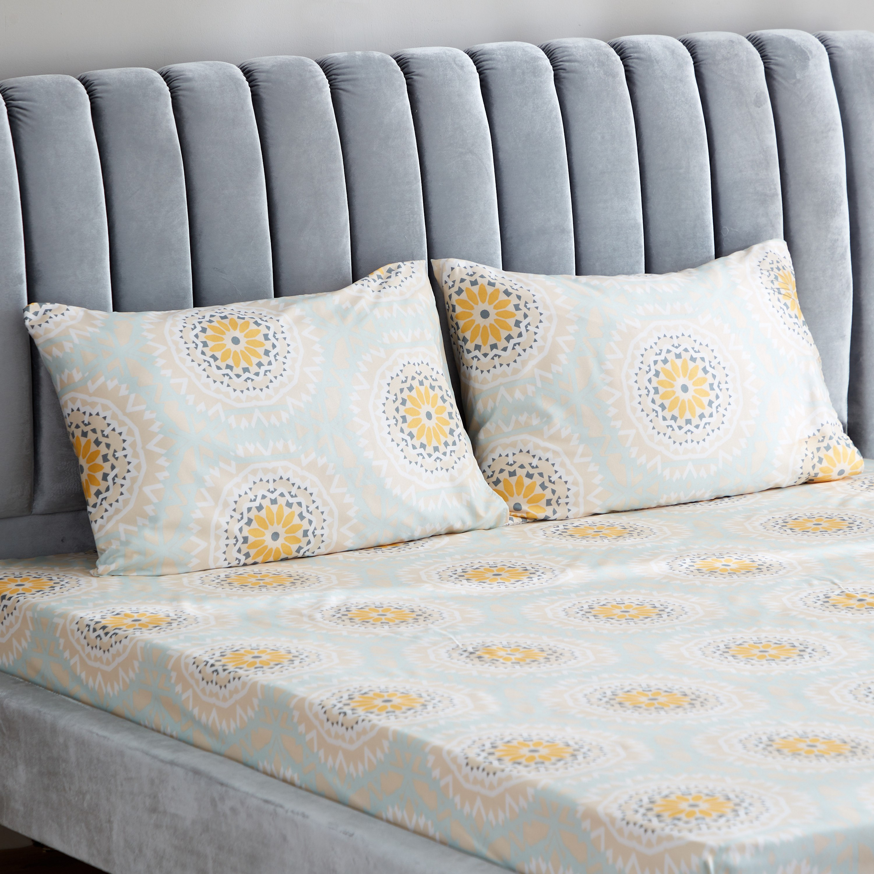 طقم شرشف مسطّح كينج ألياف دقيقة بطبعات 3 قطع من أتلانتا كيارا - 240x260سم-hbxhomeware-hbxbedroom-image-5
