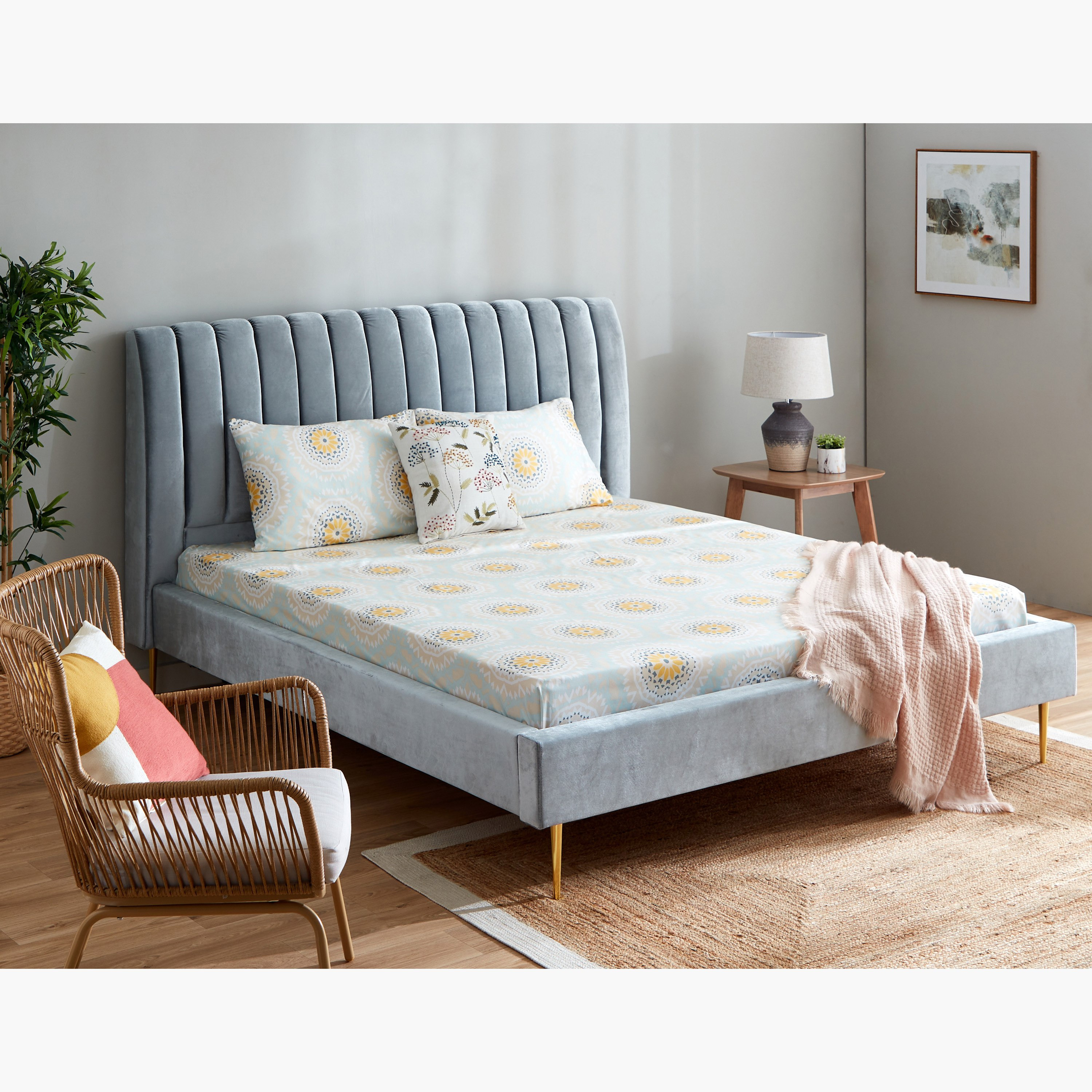 طقم شرشف مسطّح كينج ألياف دقيقة بطبعات 3 قطع من أتلانتا كيارا - 240x260سم-hbxhomeware-hbxbedroom-image-8