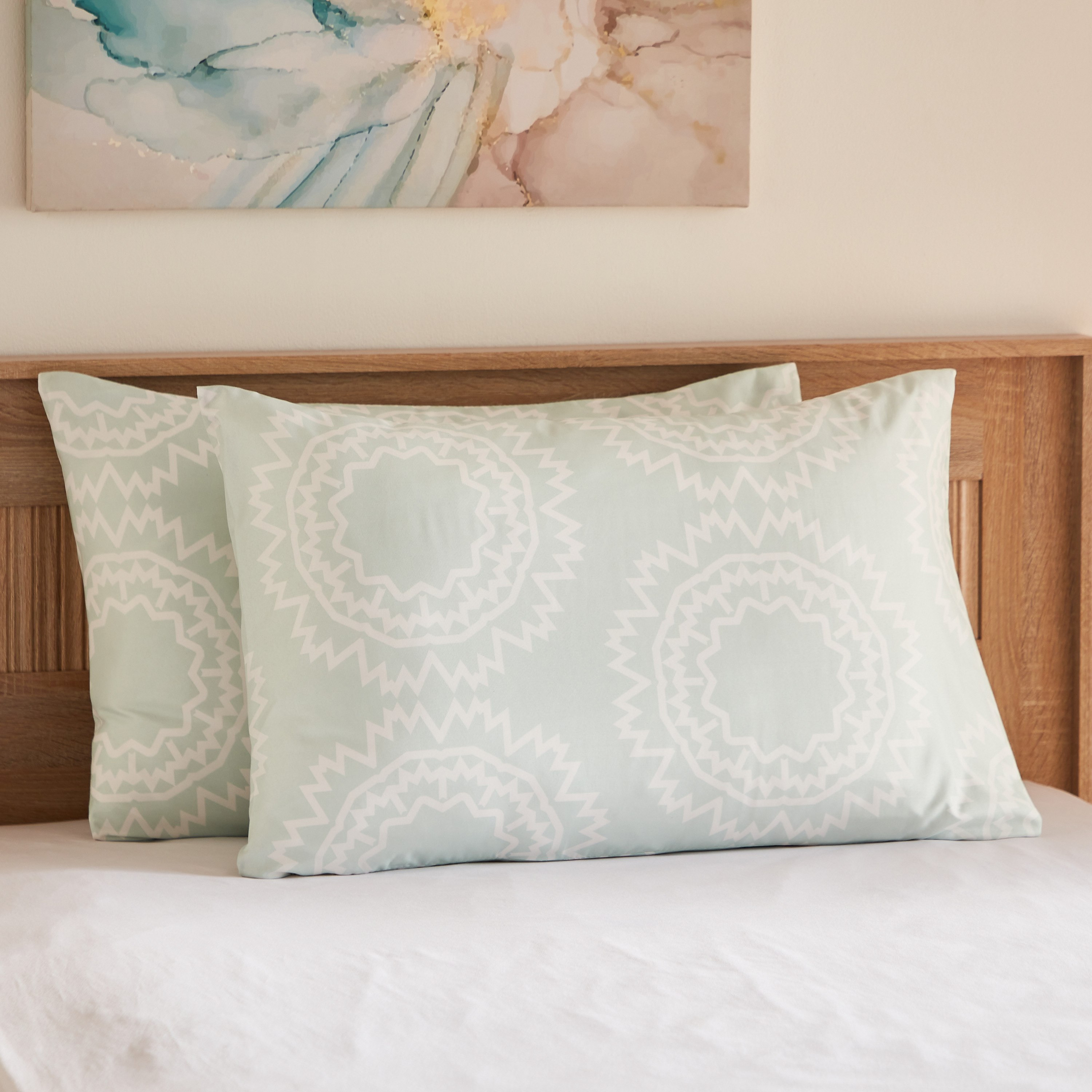 طقم غطاء وسادة ميكروفايبر بطبعات من أتلانتا كيارا - 50x75 سم-hbxhomeware-hbxbedroom-image-1