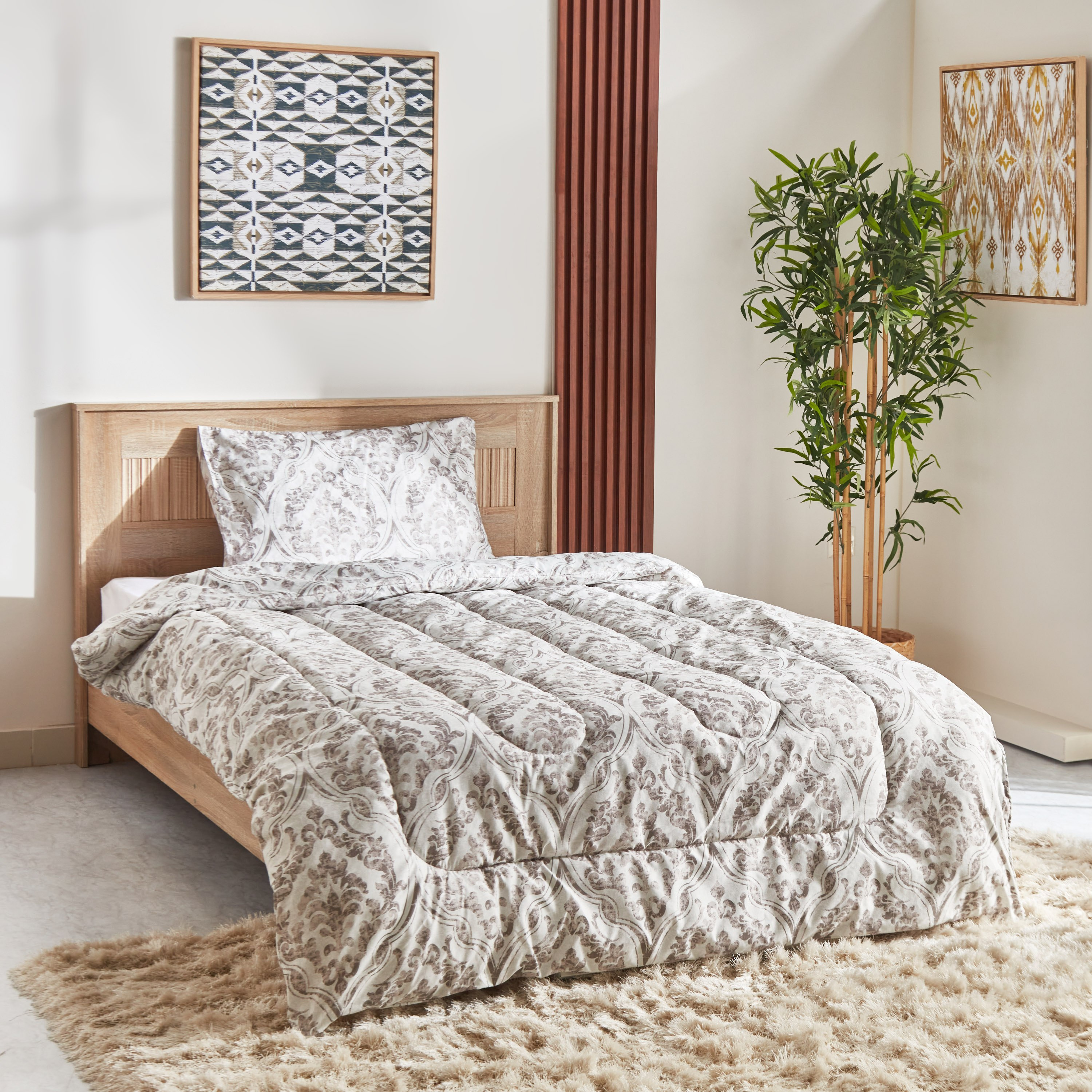 طقم لحاف توين ألياف دقيقة بطبعات قطعتين من أونتاريو زين - 160x220 سم-hbxhomeware-hbxdecorandfurnishings-image-1