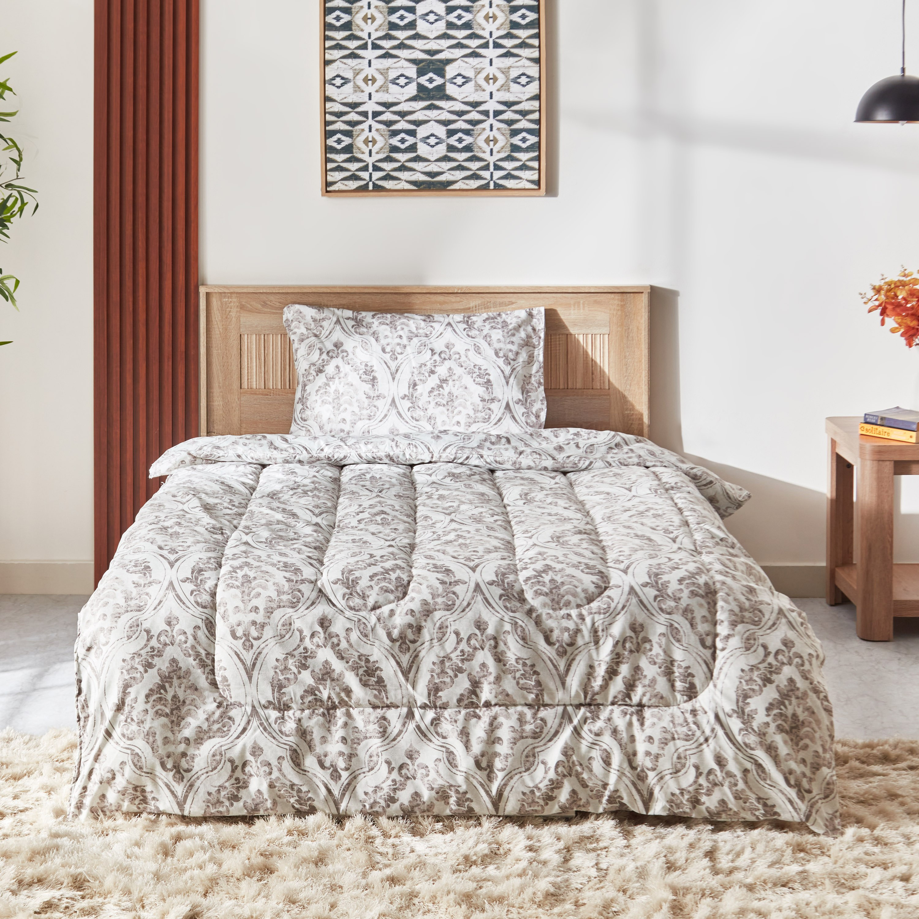 طقم لحاف توين ألياف دقيقة بطبعات قطعتين من أونتاريو زين - 160x220 سم-hbxhomeware-hbxdecorandfurnishings-image-2