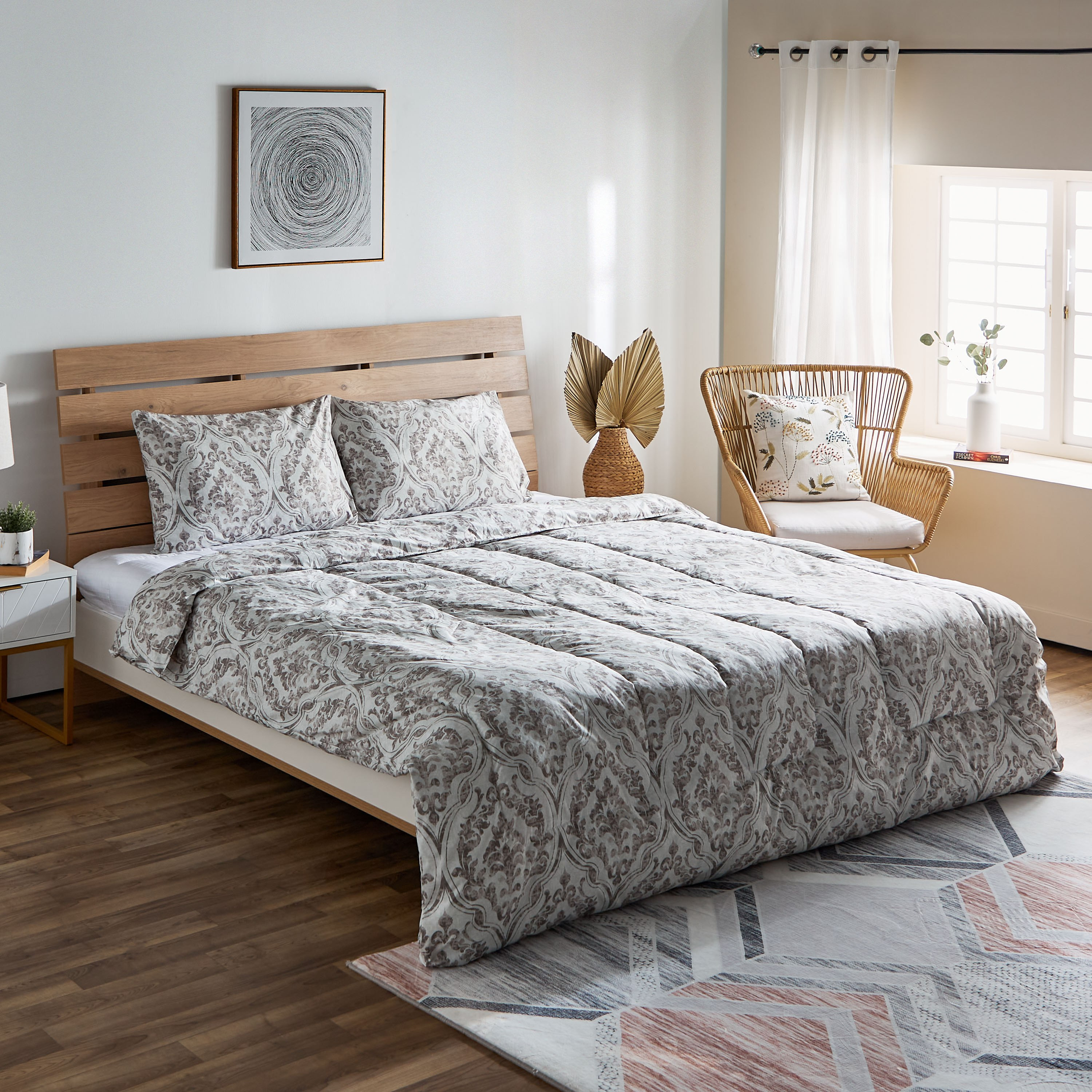 Ontario Zean 3-Piece Printed Microfibre King Comforter Set - 220x240 cm-hbxhomeware-hbxdecorandfurnishings-image-1