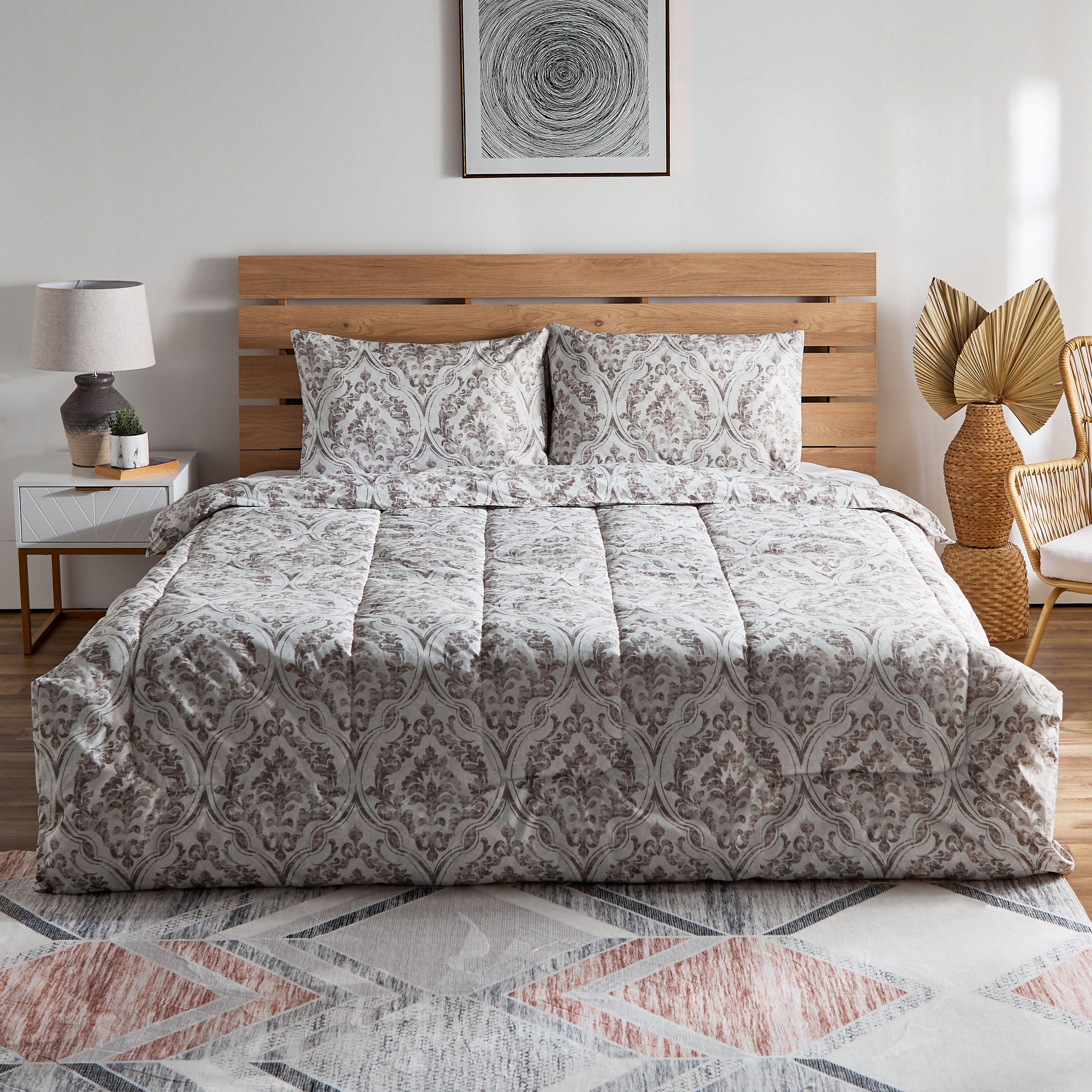 Ontario Zean 3-Piece Printed Microfibre King Comforter Set - 220x240 cm-hbxhomeware-hbxdecorandfurnishings-image-2