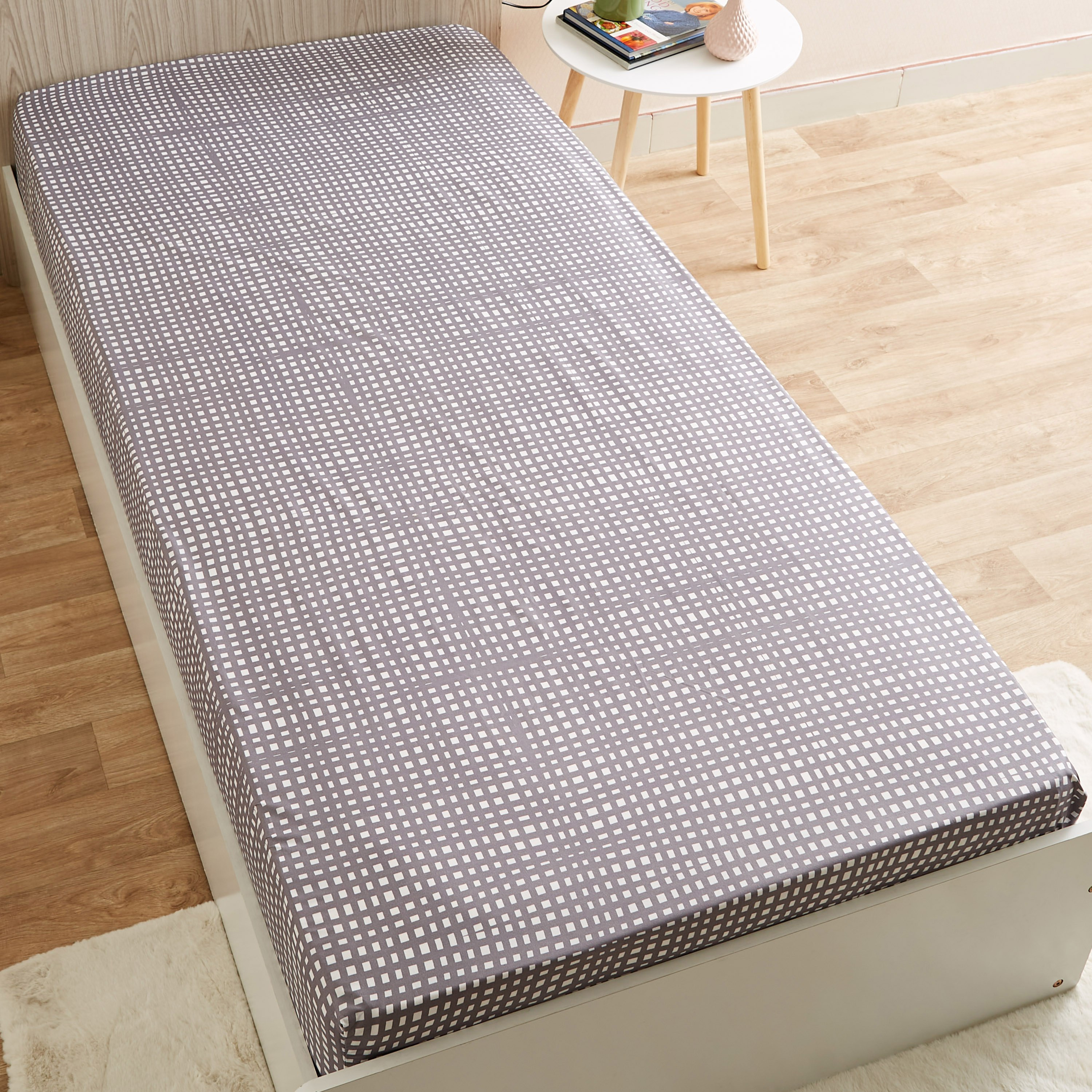 Atlanta Geo Fractals Printed Microfibre Single Fitted Sheet - 90x200+25 cm-hbxhomeware-bedding-fittedsheets-image-3