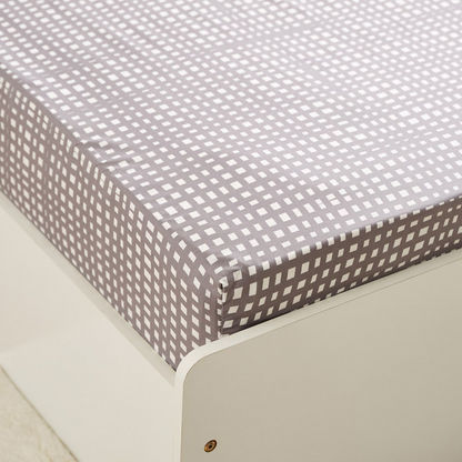 Atlanta Geo Fractals Printed Microfibre Single Fitted Sheet - 90x200+25 cms