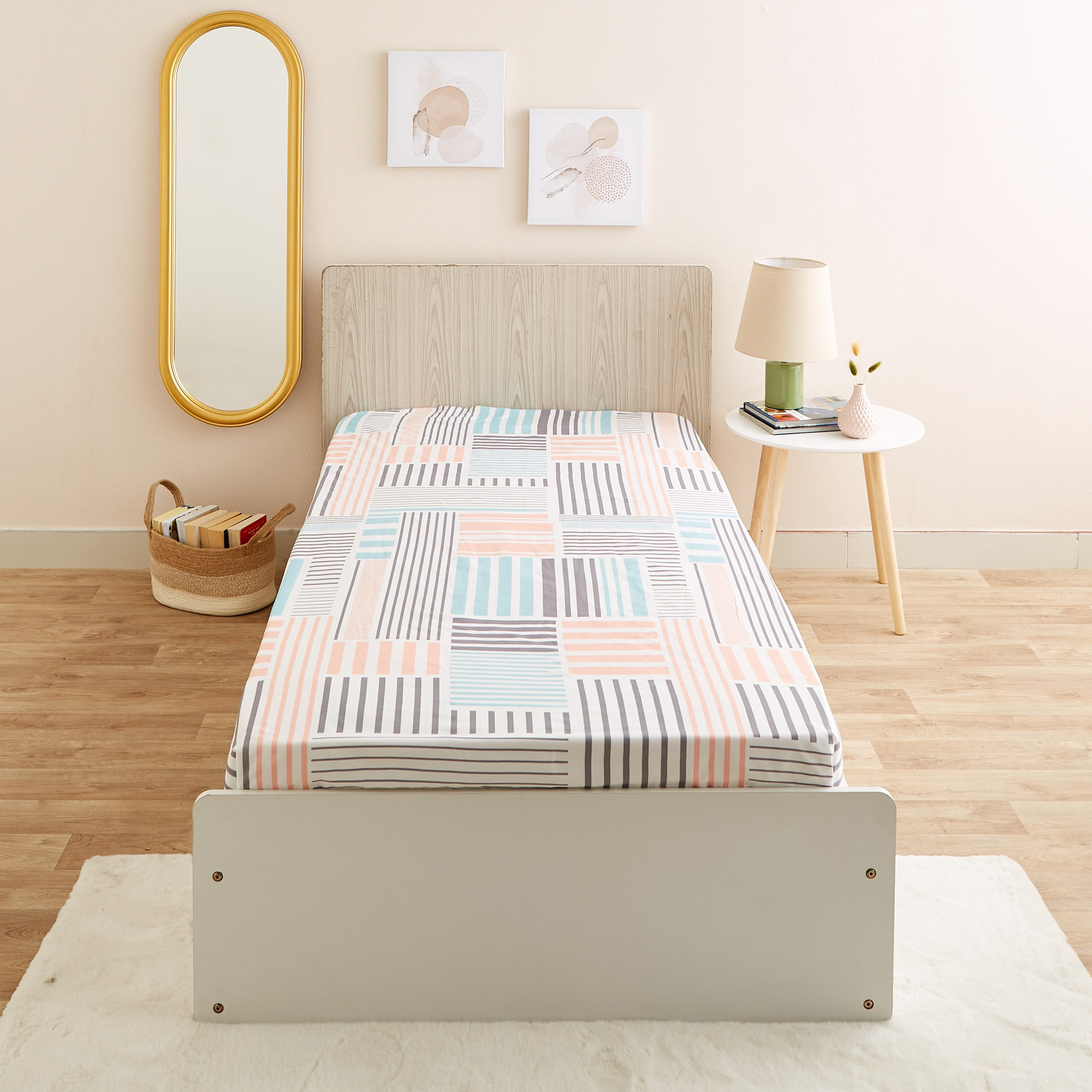 طقم شرشف مسطح فردي من الألياف الدقيقة من قطعتين من أتلانتا جيو فراكتلز - 150x250 سم-hbxhomeware-bedding-flatsheets-image-2