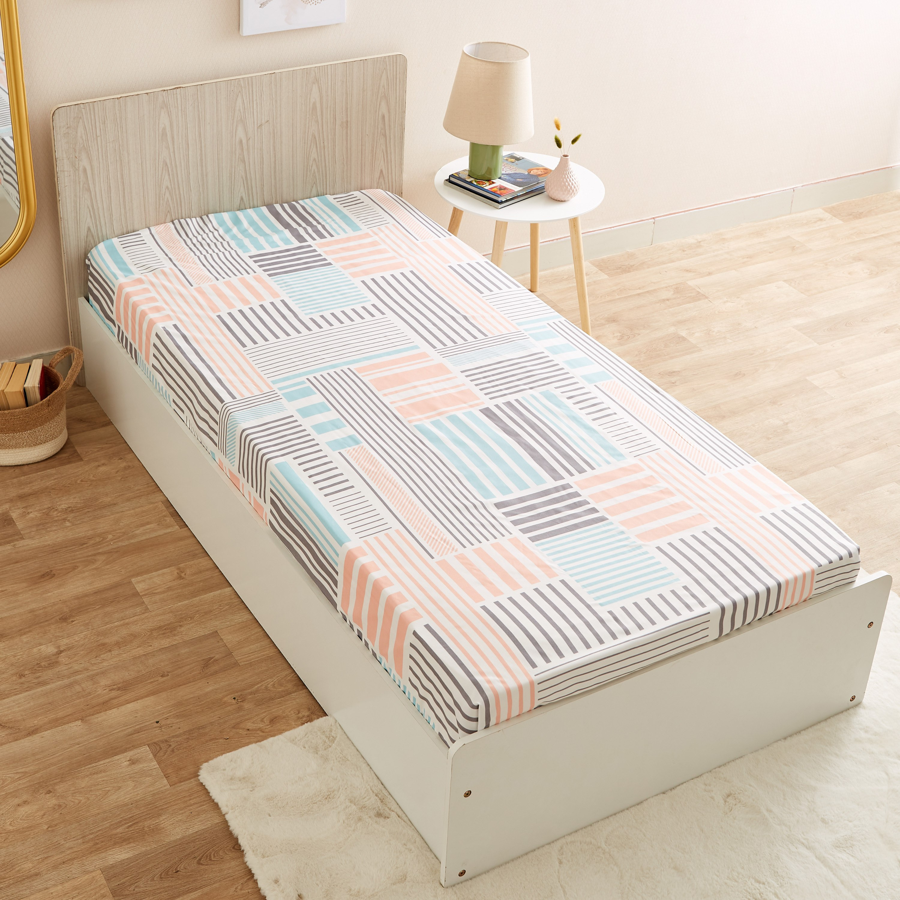 طقم شرشف مسطح فردي من الألياف الدقيقة من قطعتين من أتلانتا جيو فراكتلز - 150x250 سم-hbxhomeware-bedding-flatsheets-image-3