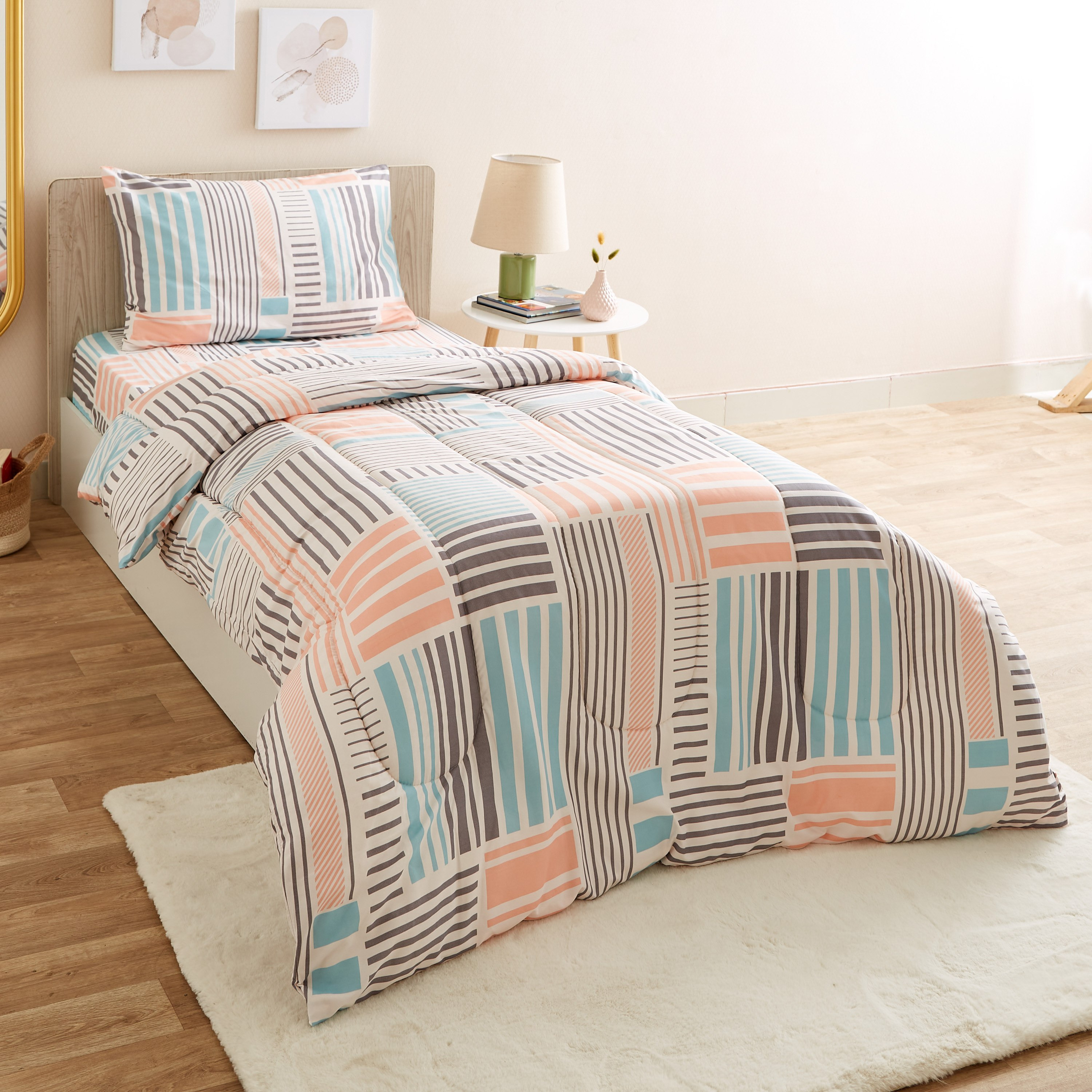 Atlanta Geo Fractals 2-Piece Printed Microfibre Single Comforter Set - 150x220 cm-PROMO_HB_AE_B1G1_250925-image-1