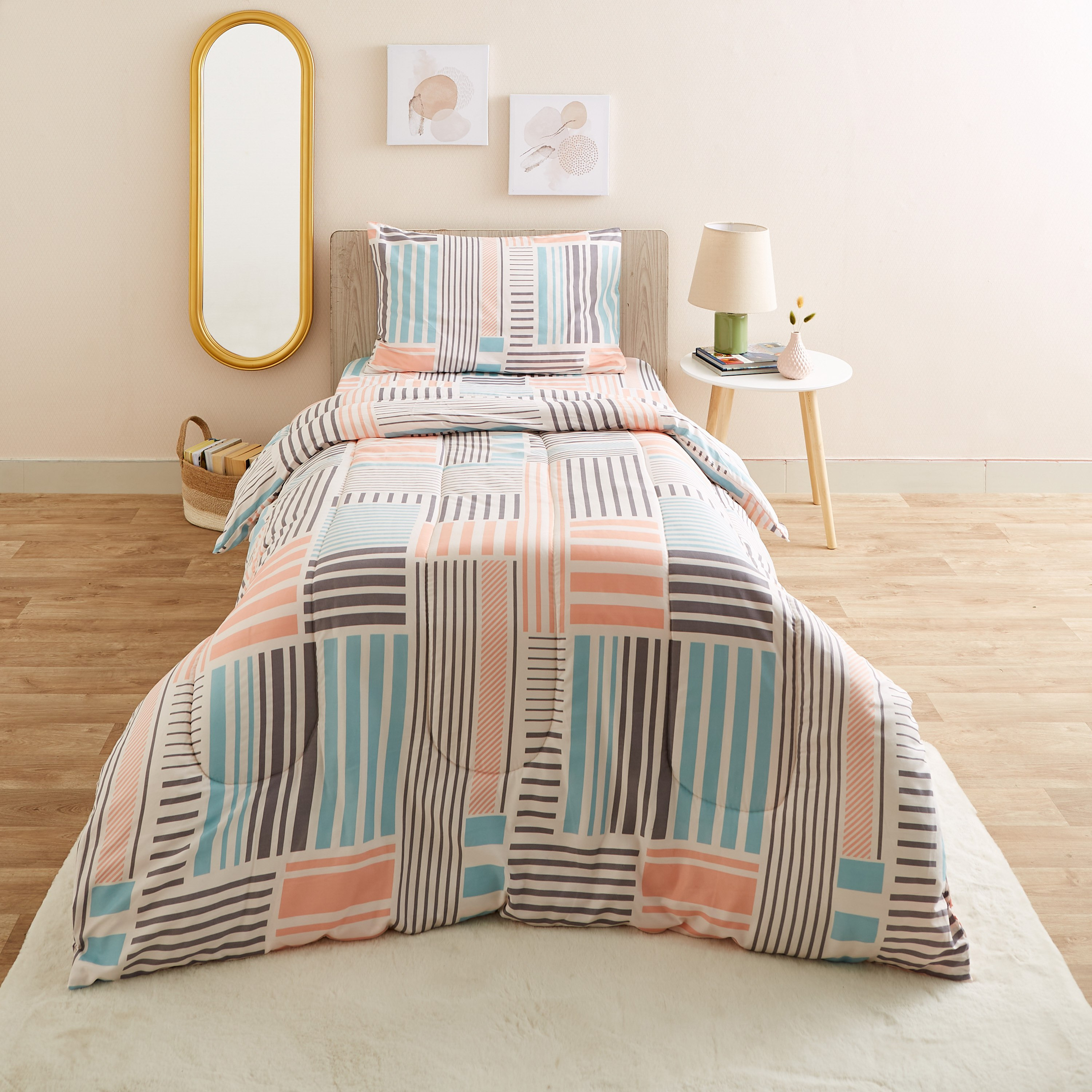 Atlanta Geo Fractals 2-Piece Printed Microfibre Single Comforter Set - 150x220 cm-PROMO_HB_AE_B1G1_250925-image-2
