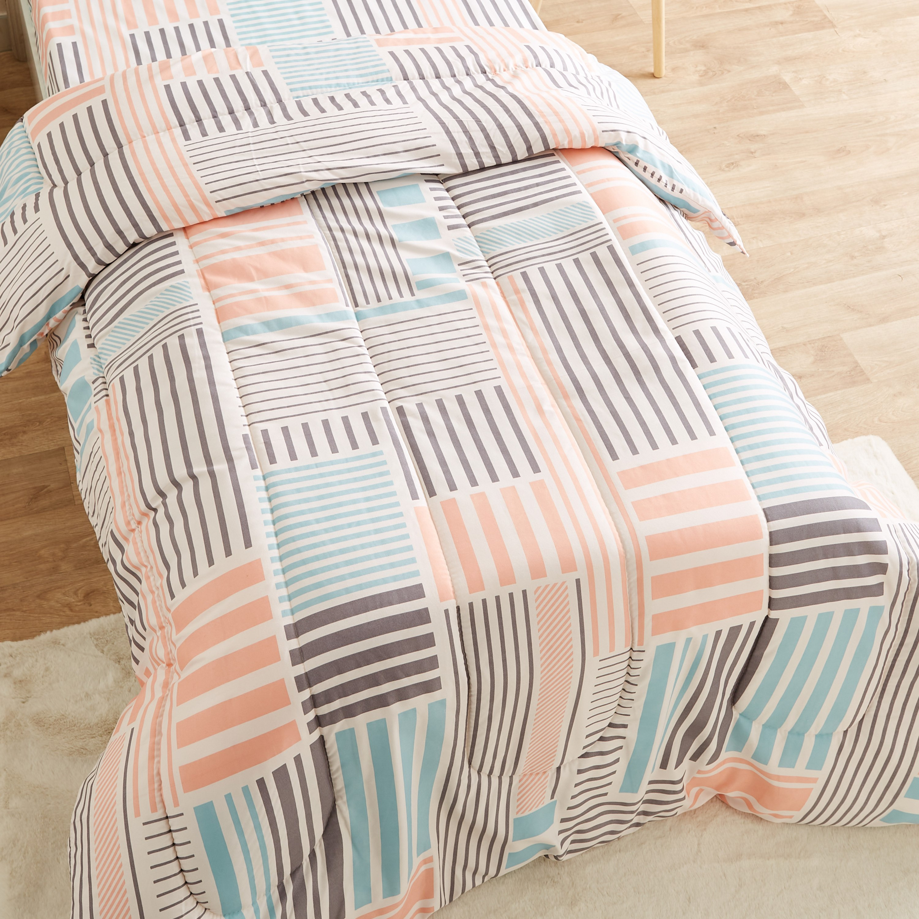 Atlanta Geo Fractals 2-Piece Printed Microfibre Single Comforter Set - 150x220 cm-PROMO_HB_AE_B1G1_250925-image-3