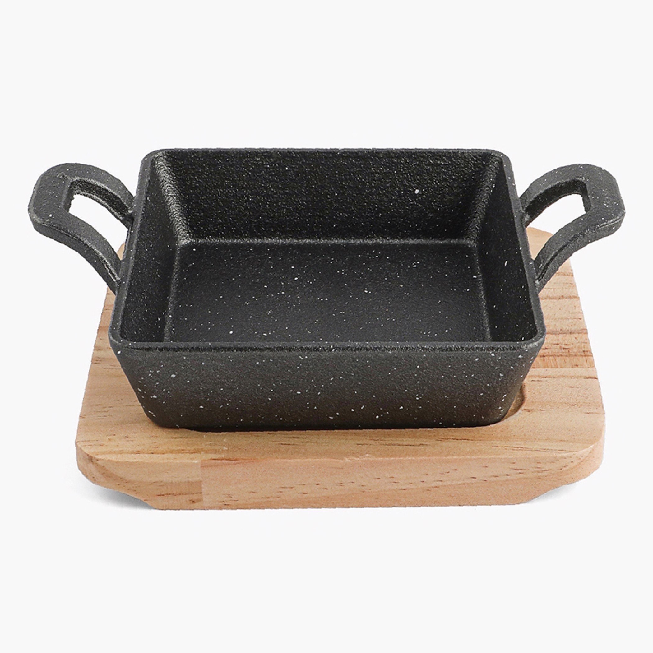 صحن تسخين مستطيل مسطح من الحديد المصبوب مع قاعدة من تريندي - 22x13x5 سم-hbxhomeware-hbxkitchen-image-2