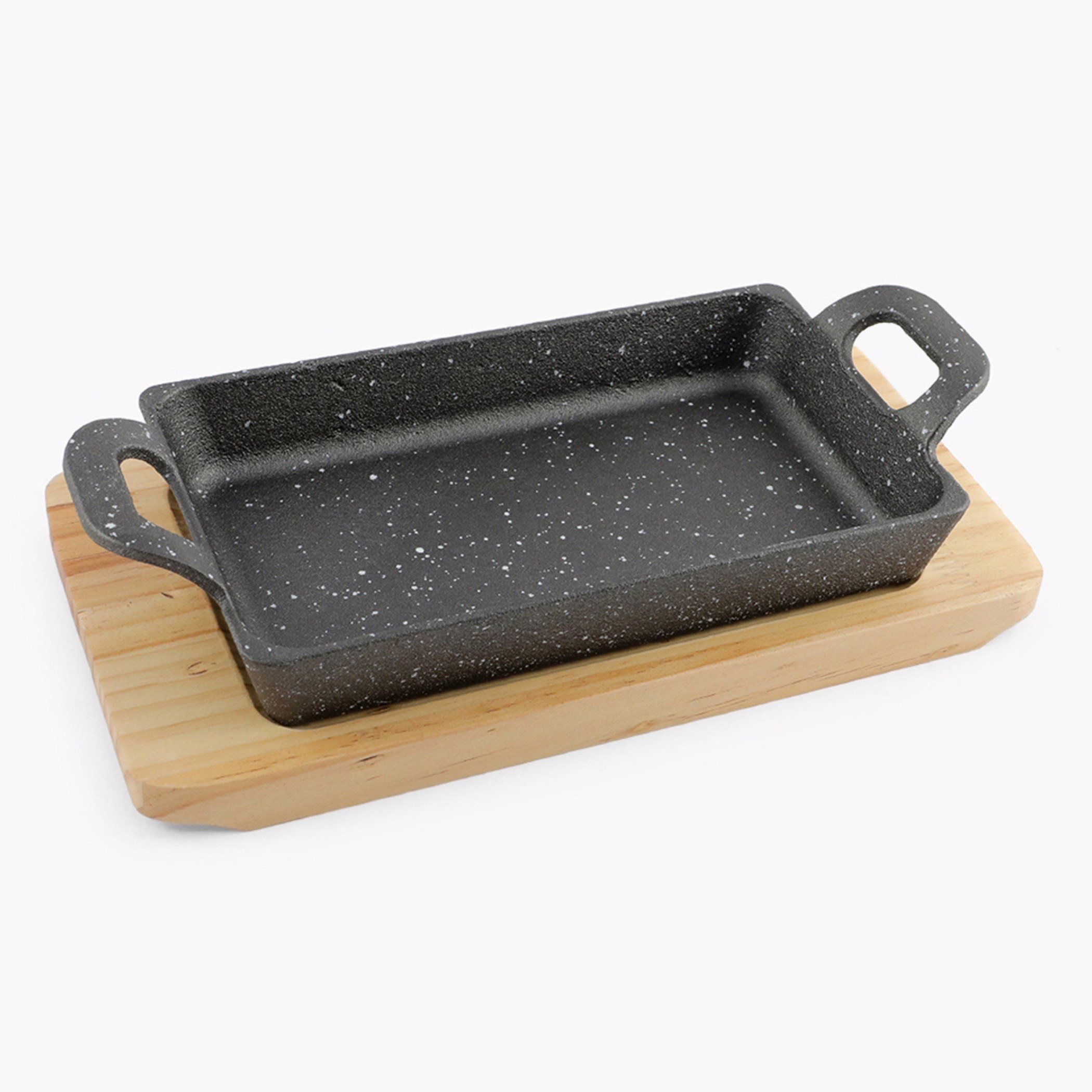 صحن تسخين مستطيل مسطح من الحديد المصبوب مع قاعدة من تريندي - 22x13x5 سم-hbxhomeware-hbxkitchen-image-4