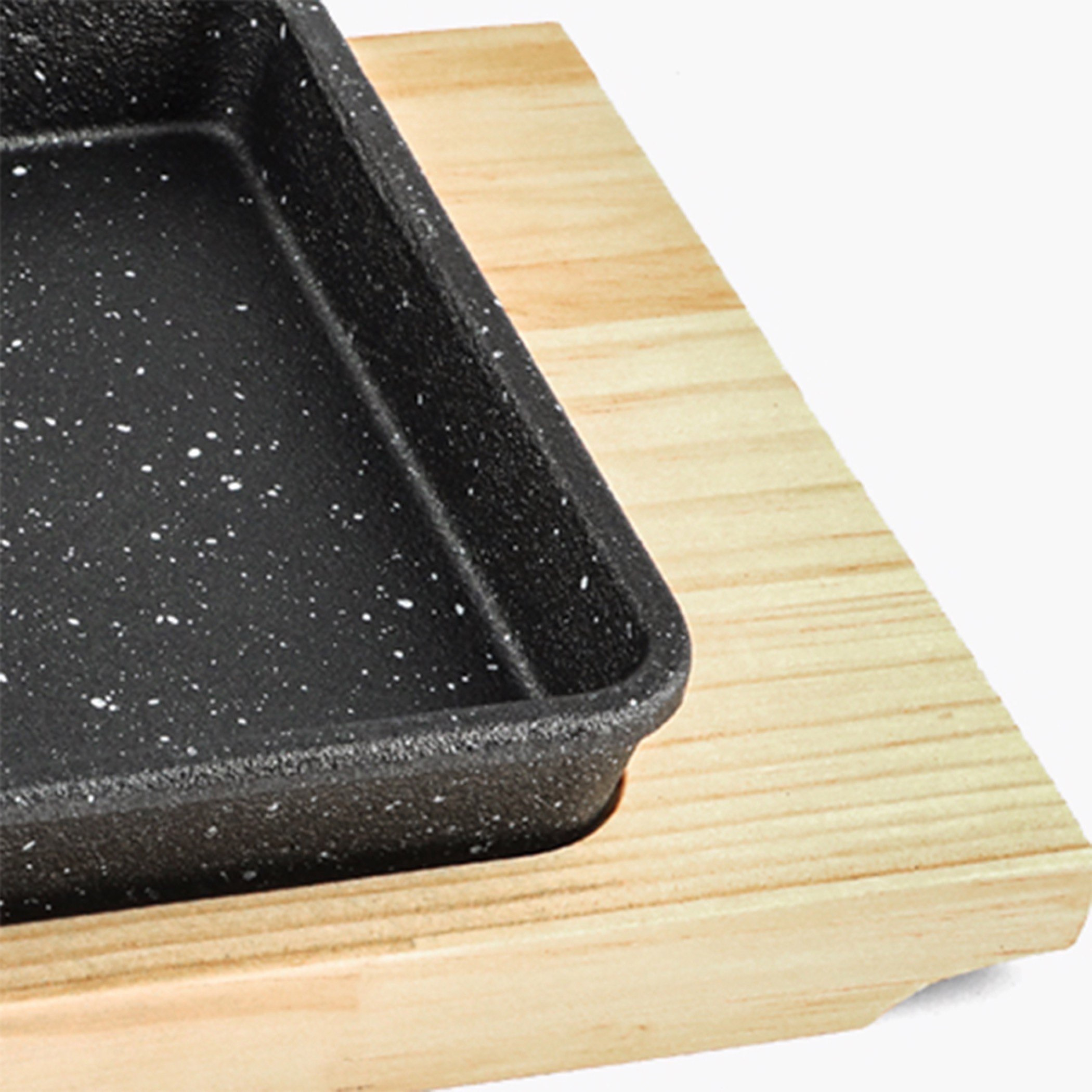 صحن تسخين مربع من الحديد المصبوب مع قاعدة من تريندي - 26x18x4 سم-hbxhomeware-hbxkitchen-image-2