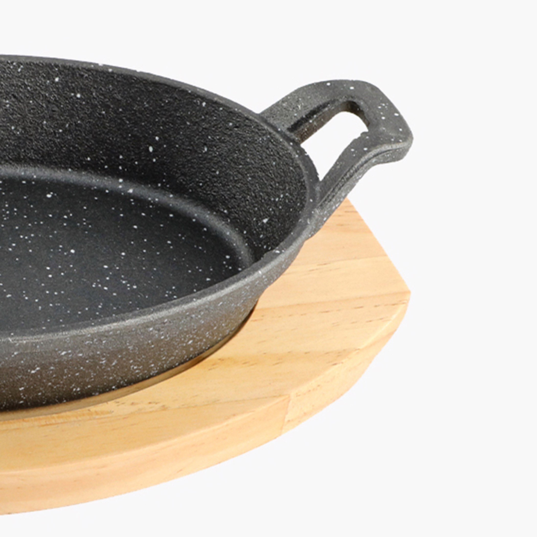 Trendy Cast Iron Oval Sizzling Plate with Base - 31x19.5x7 cm-hbxhomeware-hbxkitchen-image-2