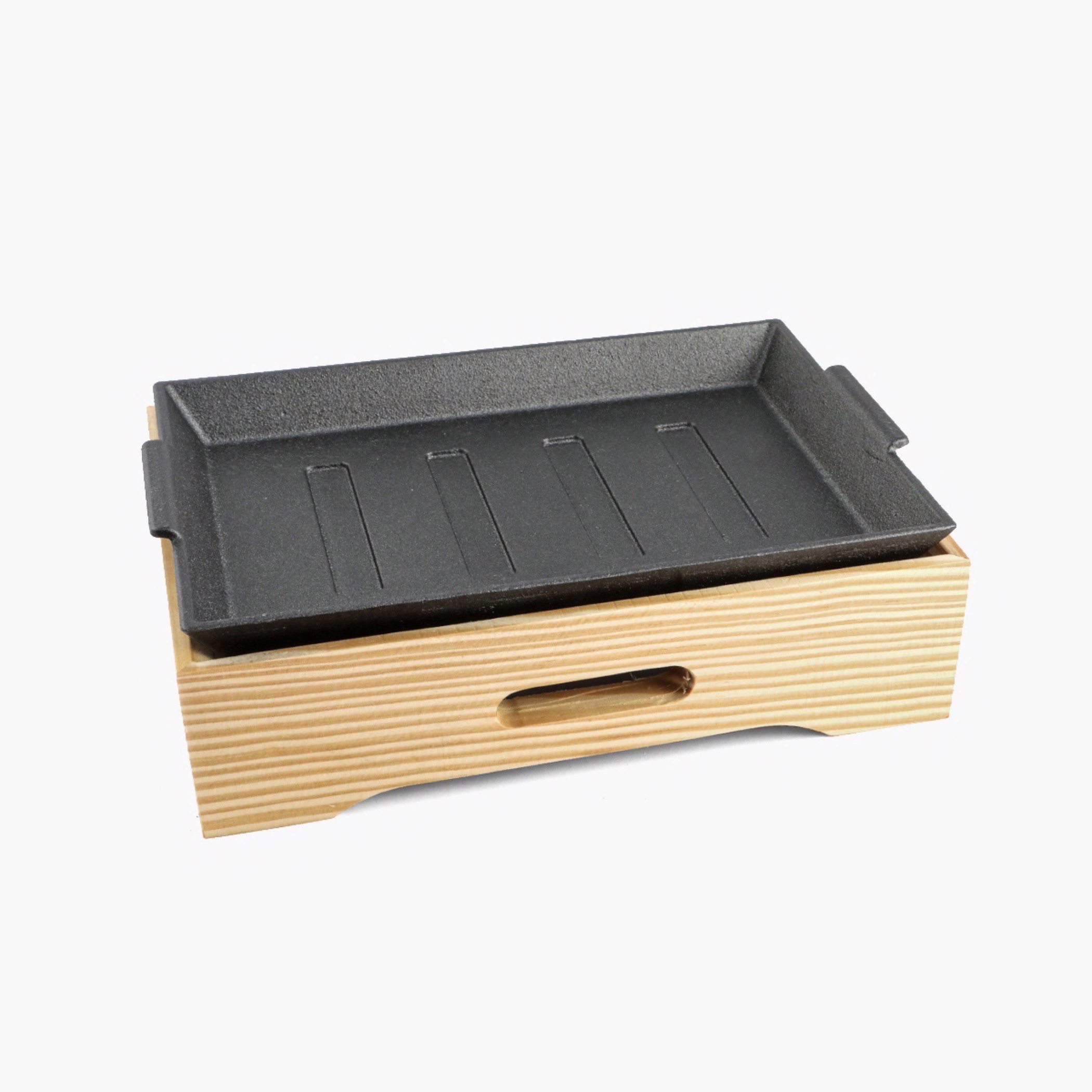 صحن تسخين مستطيل من الحديد المصبوب مع قاعدة من تريندي - 24x17x6 سم-hbxhomeware-hbxkitchen-image-2