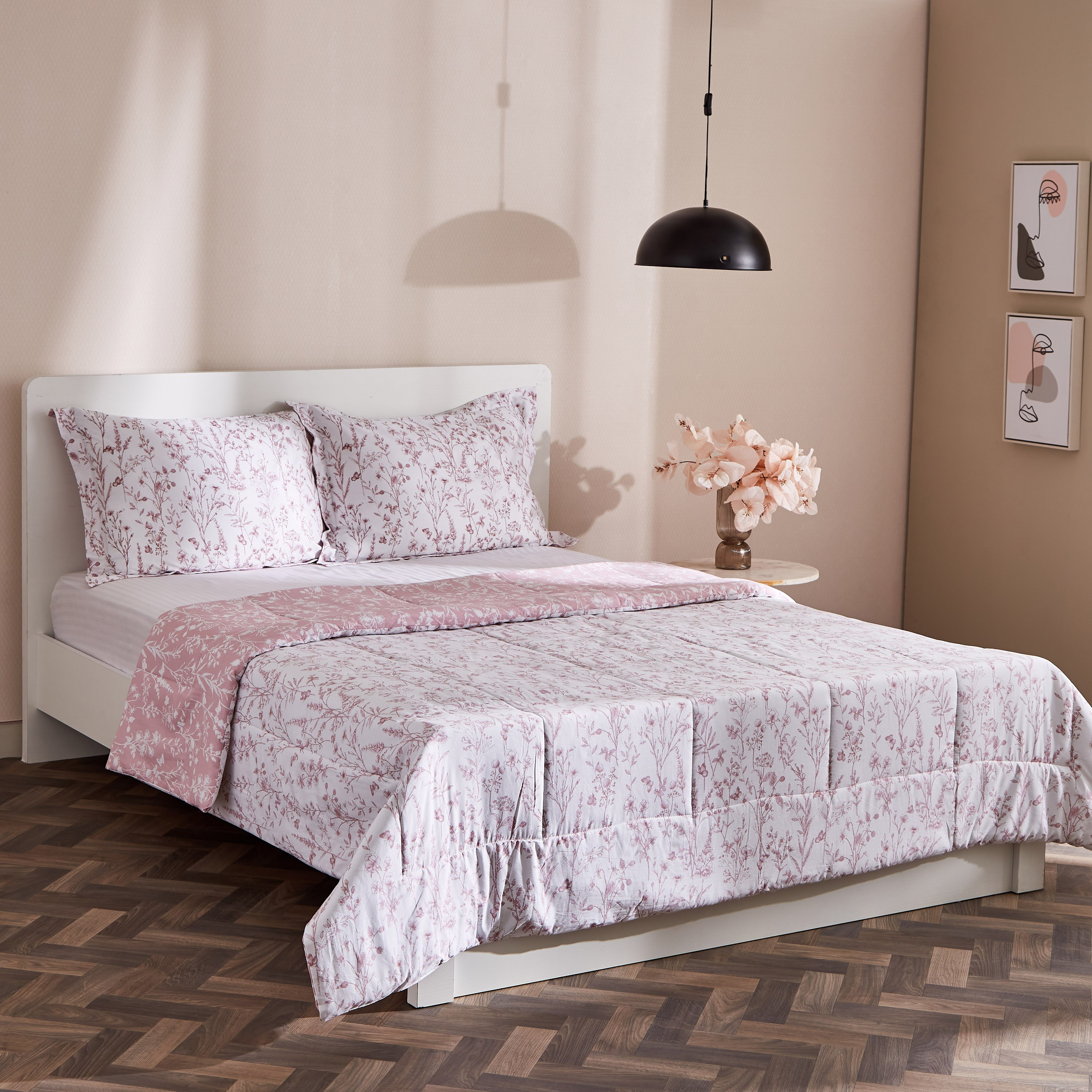 طقم لحاف كينج 3 قطع قطن بطبعات من فيرونا هال - 220x240 سم-hbxhomeware-hbxdecorandfurnishings-image-1