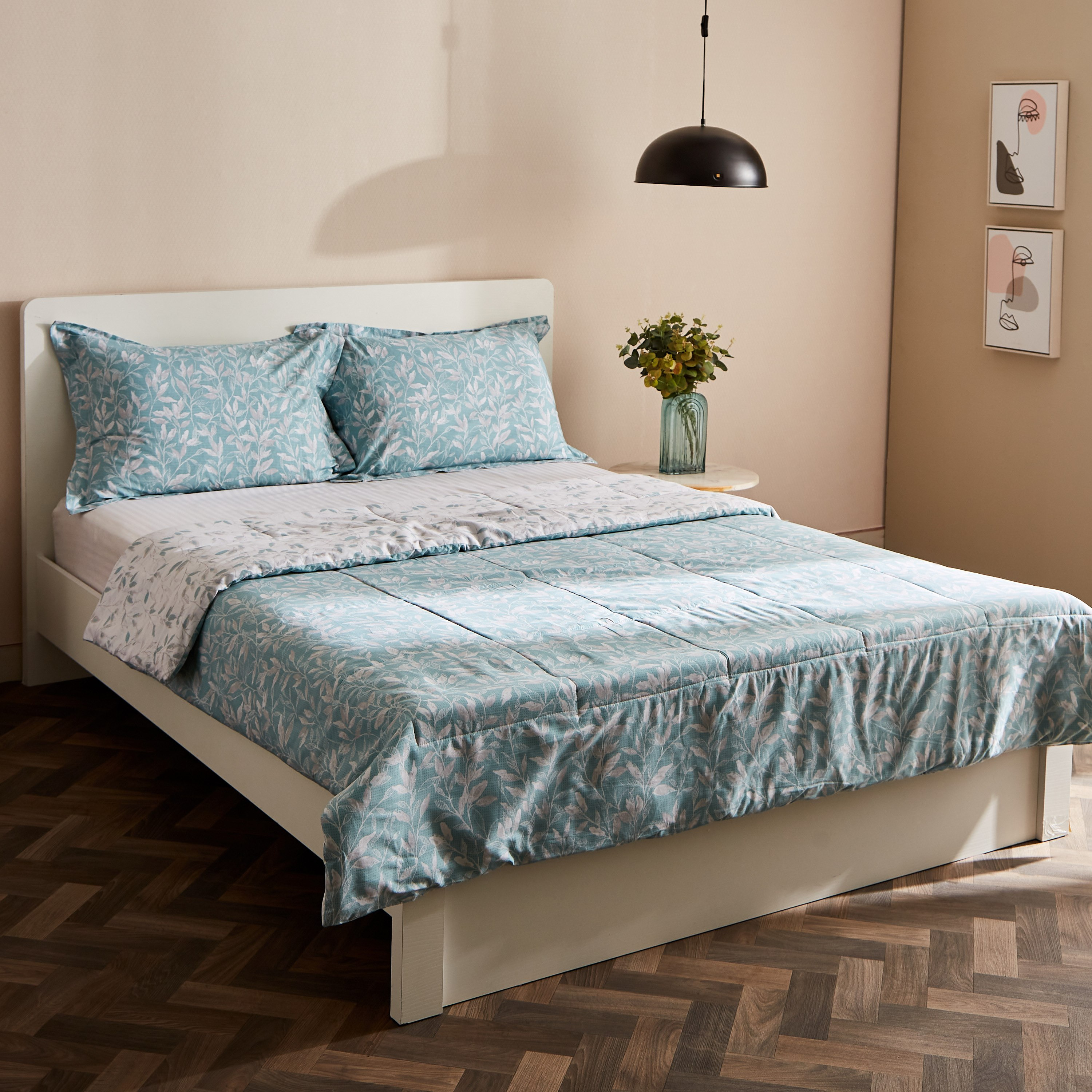 طقم لحاف كوين 3 قطع قطن بطبعات من فيرونا أونيكس - 200x240 سم-hbxhomeware-hbxdecorandfurnishings-image-1