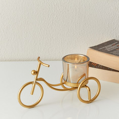 Eva Metal Bicycle Candleholder with Glass - 22x9x12 cms