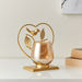 Eva Metal Heart Candleholder with Glass - 4x8x14 cm-Candle Holders-thumbnail-1